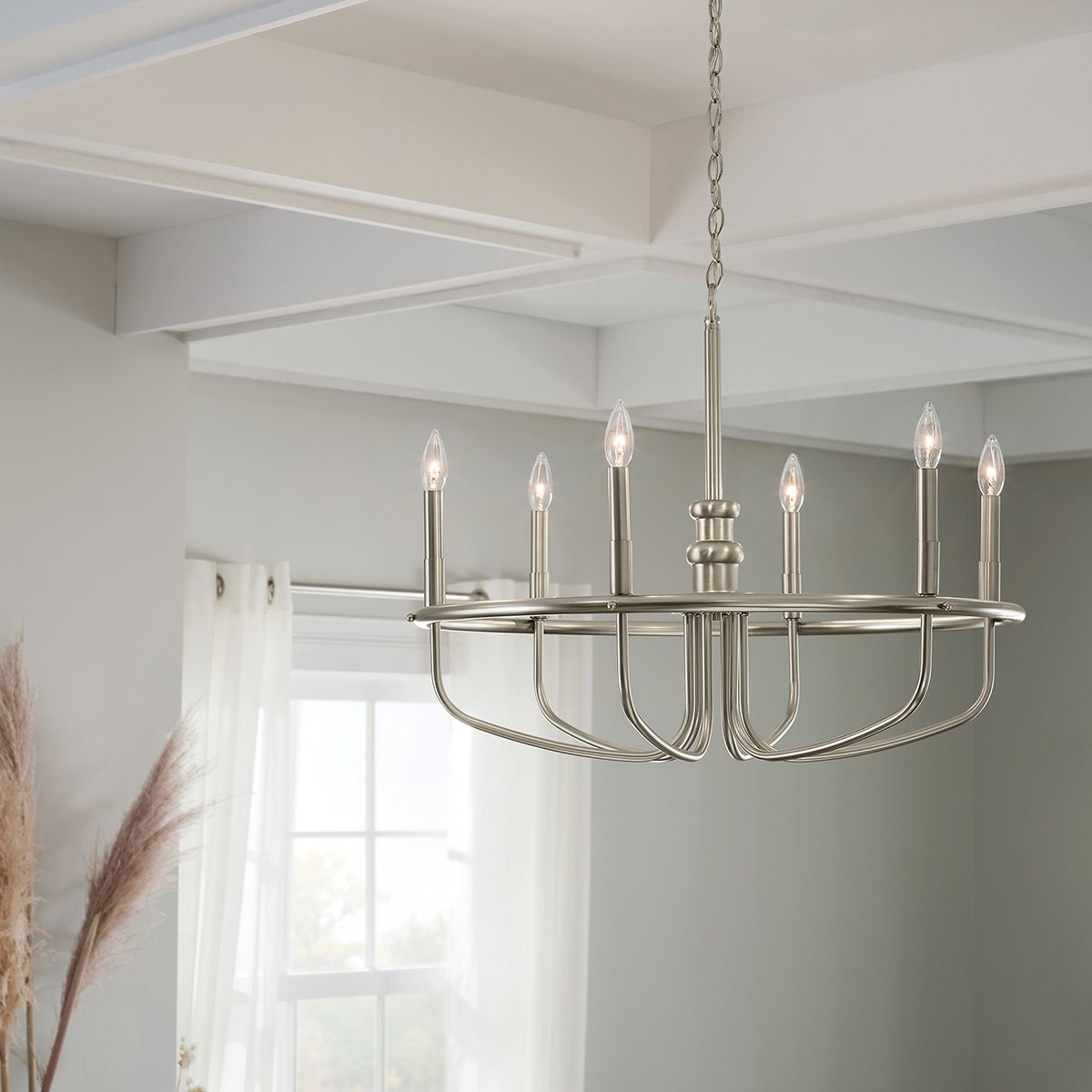 Downton  6 Light Chandelier - Nickel