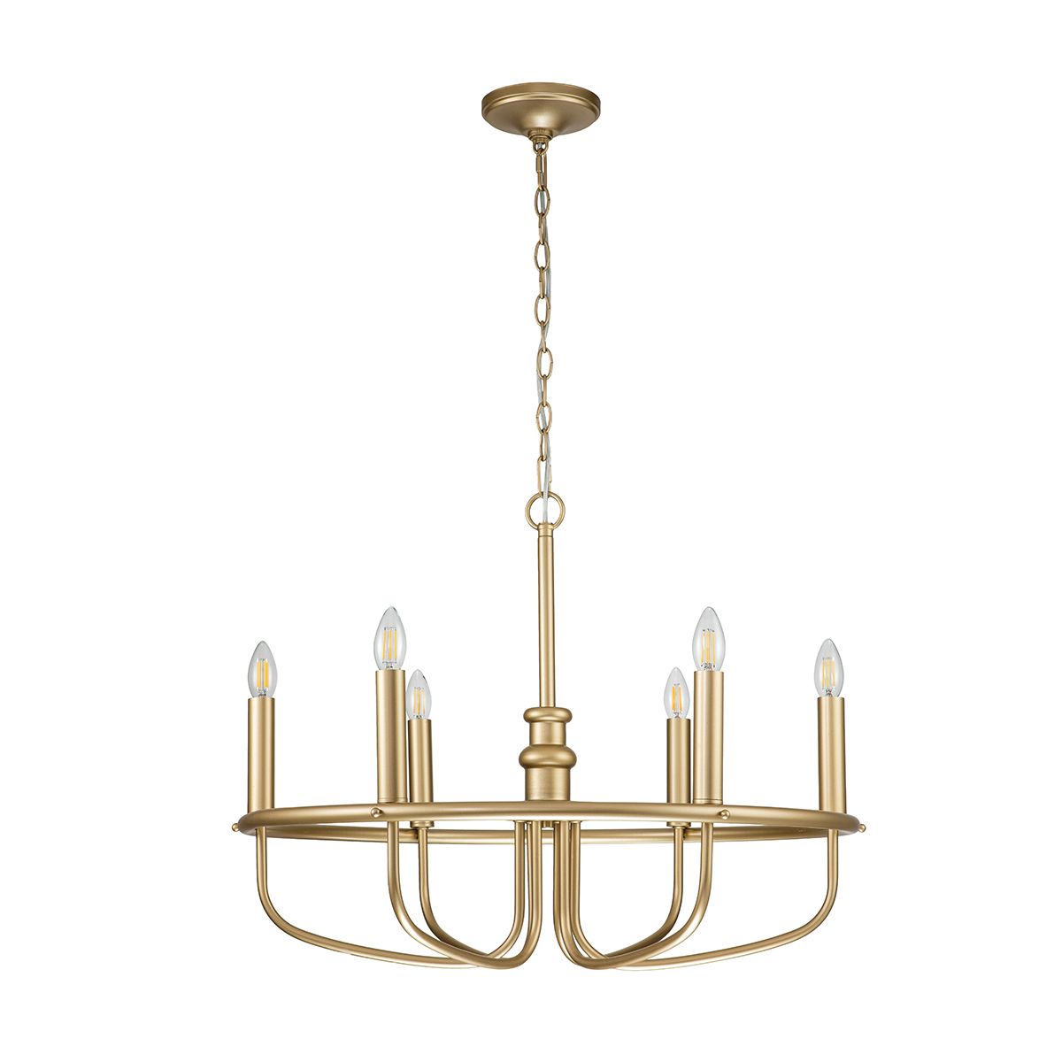 Downton  6 Light Chandelier - Brass