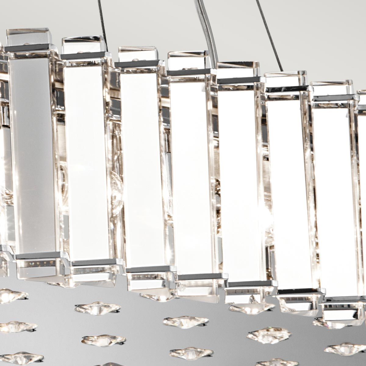 Crystal Skye 1Double Island Pendant Light - Chrome