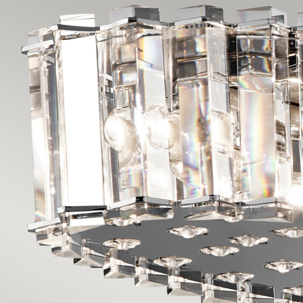 Crystal Skye 1Double Island Pendant Light - Chrome