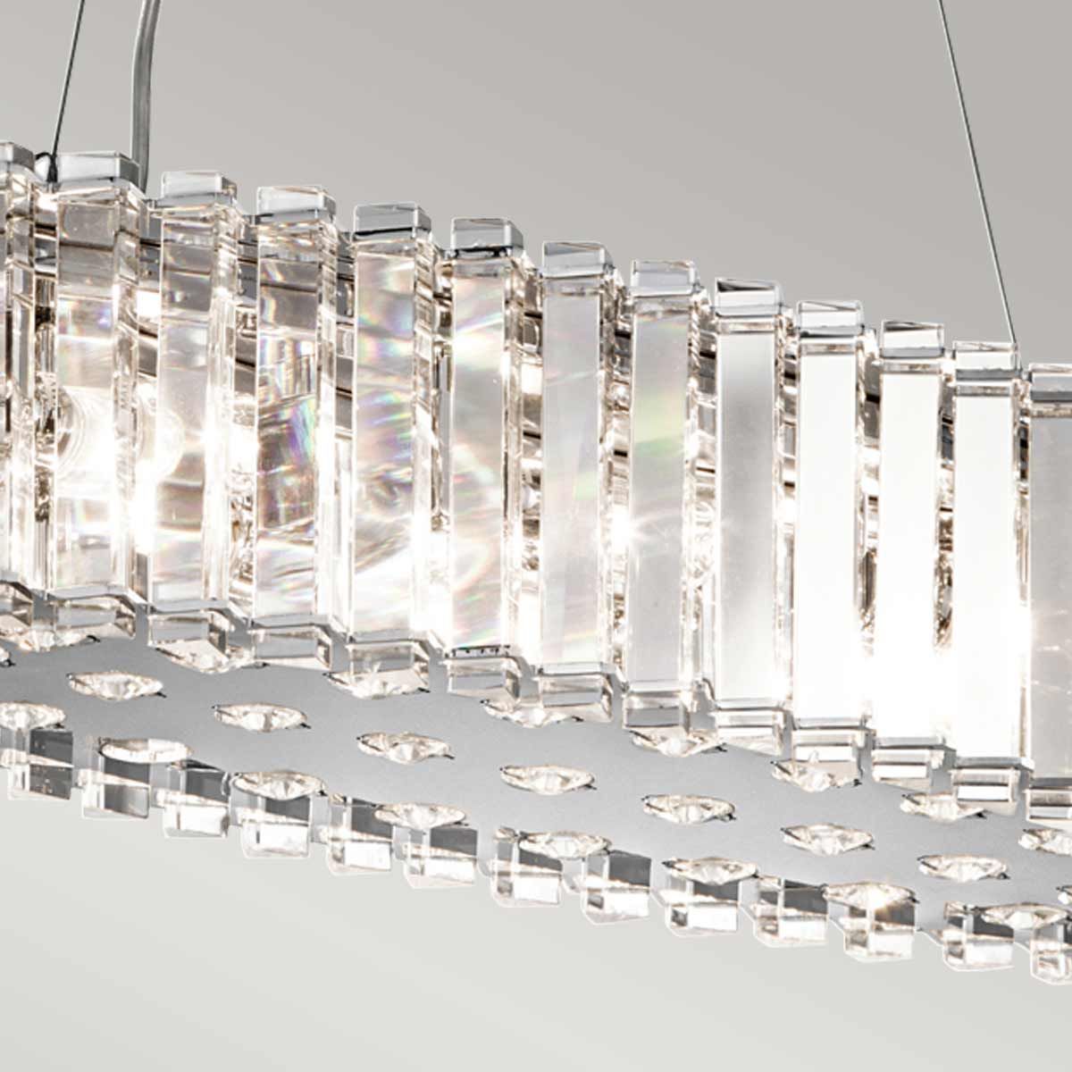 Crystal Skye 8 Light Island Chandelier - Chrome