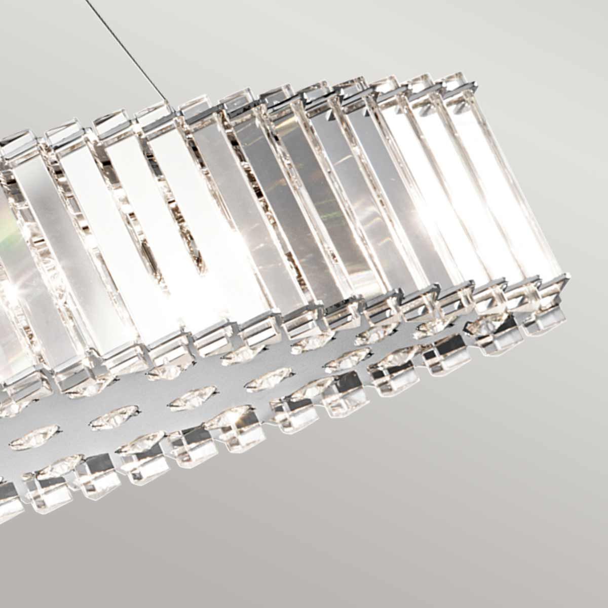 Crystal Skye 8 Light Island Chandelier - Chrome