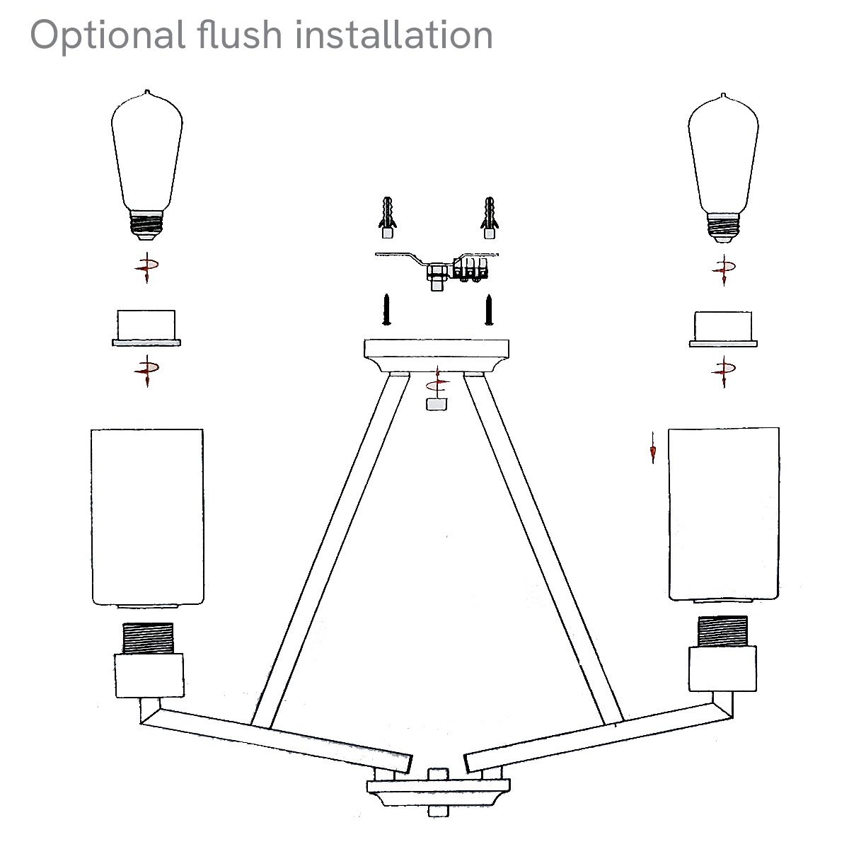 Langham 5 Light Chandelier - Brass