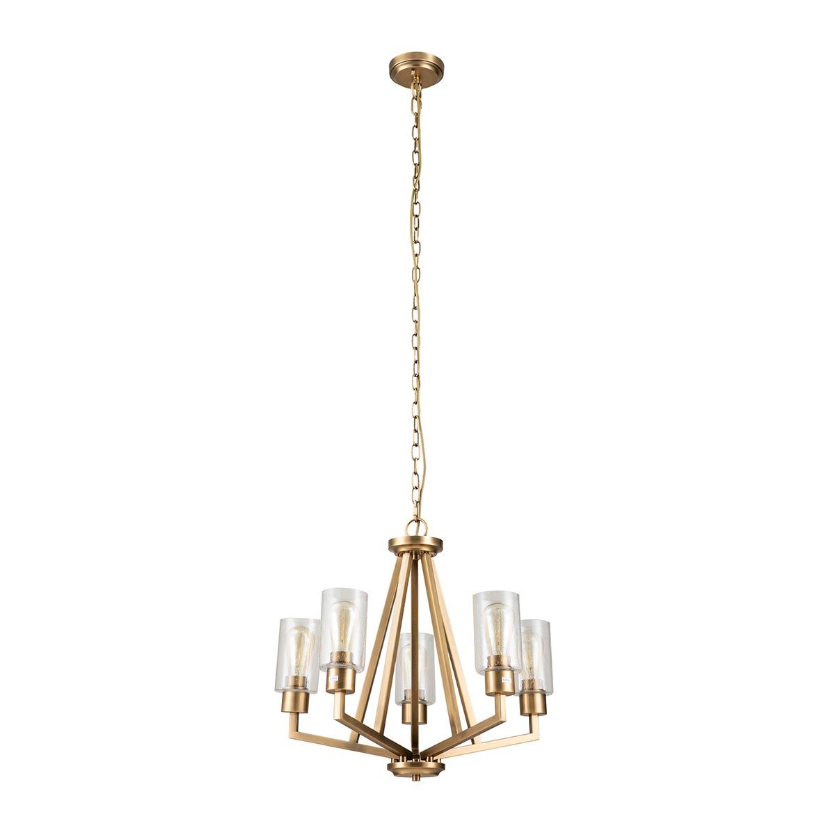 Langham 5 Light Chandelier - Brass