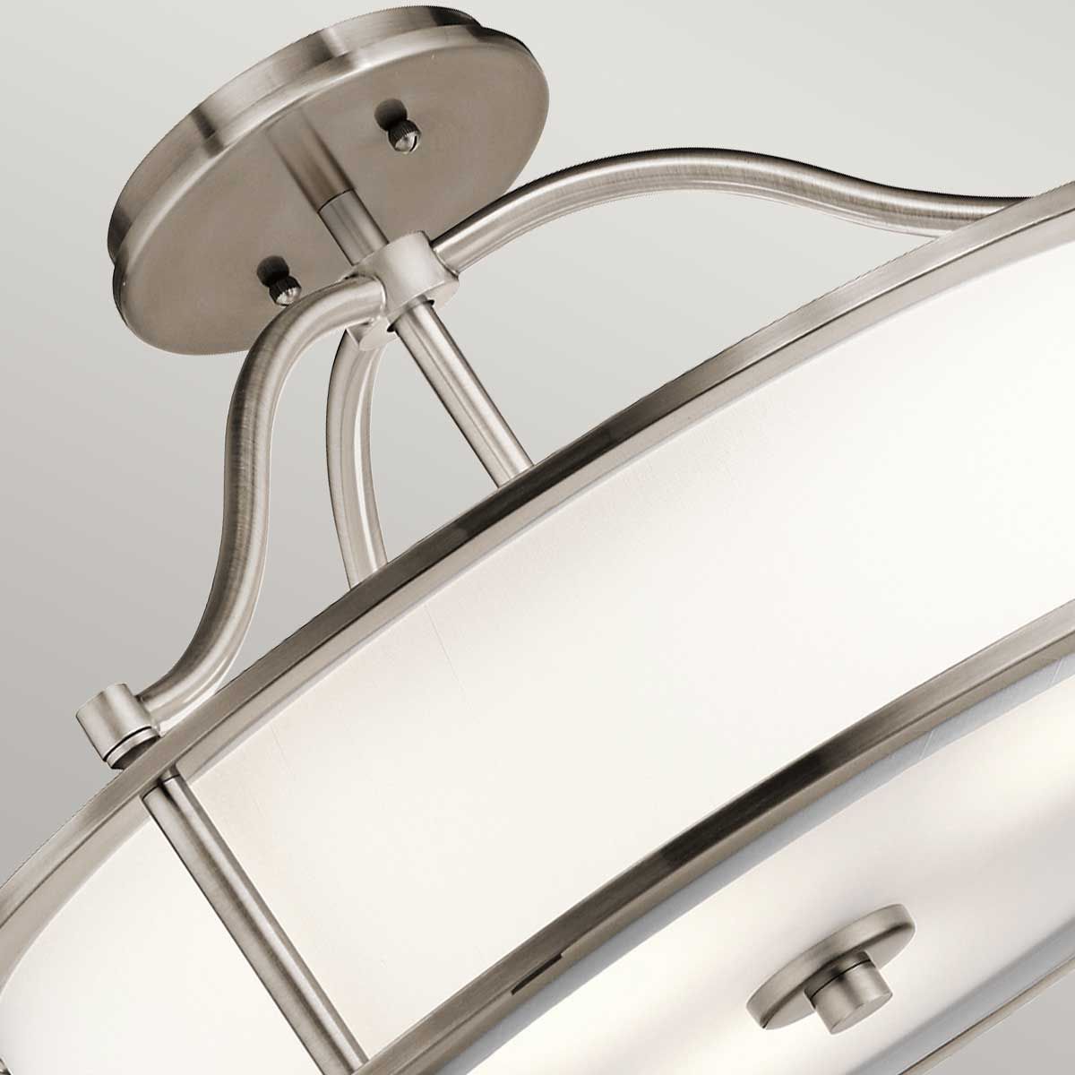 Mori Triple Pendant Light/Semi Flush Ceiling Light - Pewter