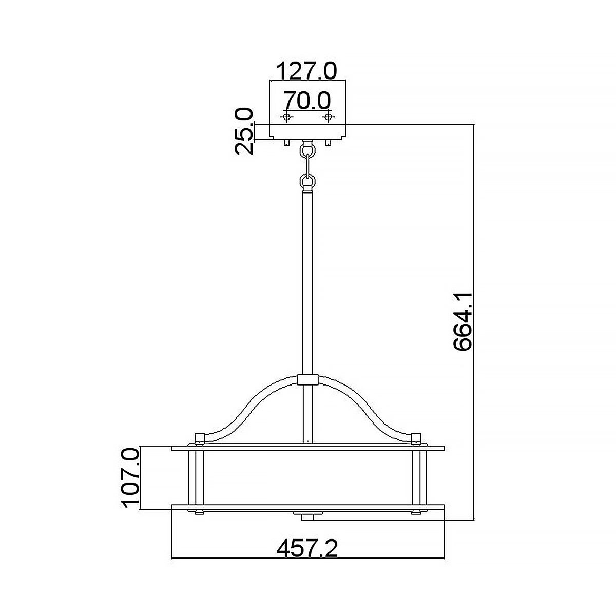 Mori Triple Pendant Light/Semi Flush Ceiling Light - Pewter
