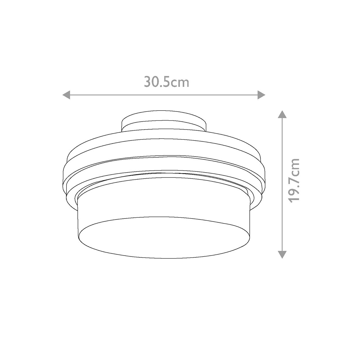 Grand Bank Double Semi Flush Ceiling Light - Grey