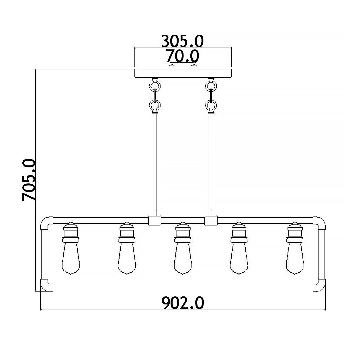 Cooper 5 Light Linear Chandelier