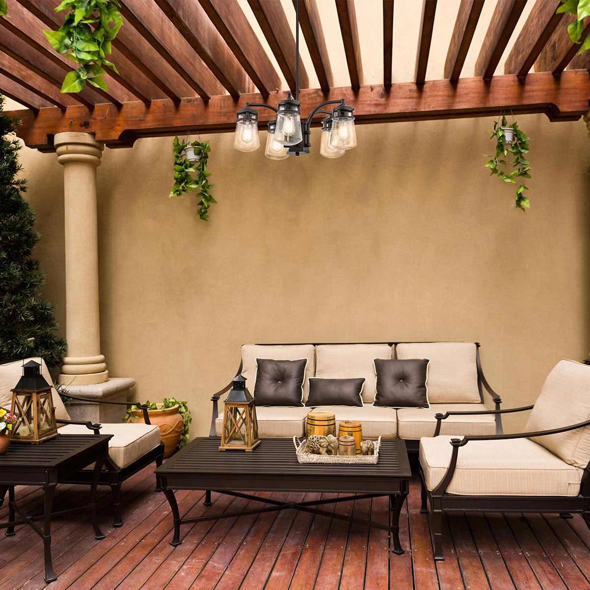 Lyndon 5 Light Outdoor Chandelier - Bronze
