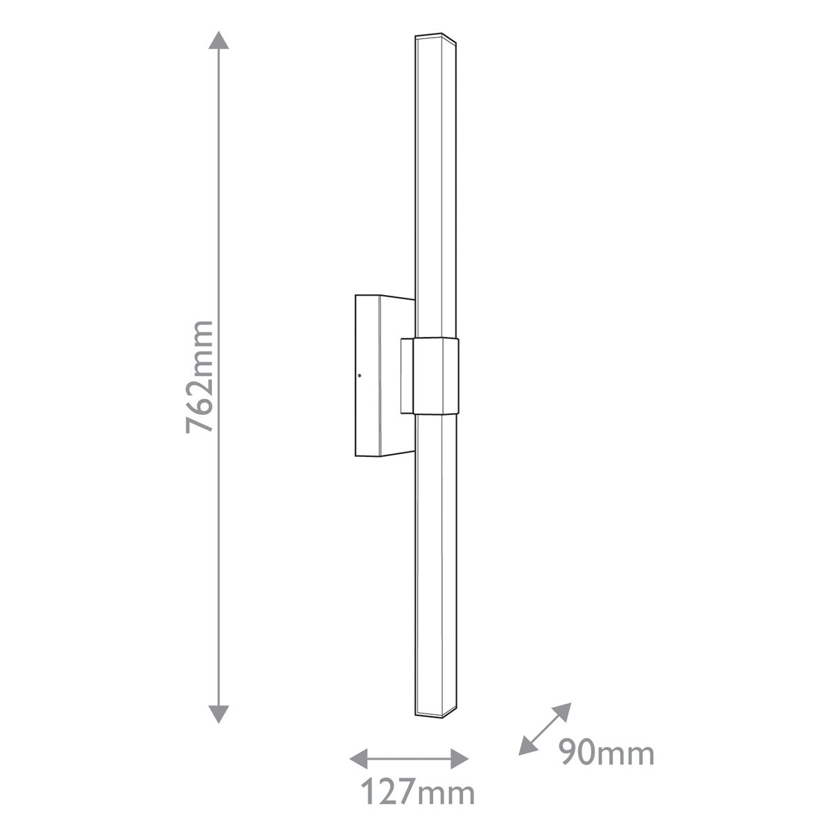 Andorra Large LED Exterior Wall Light - Black