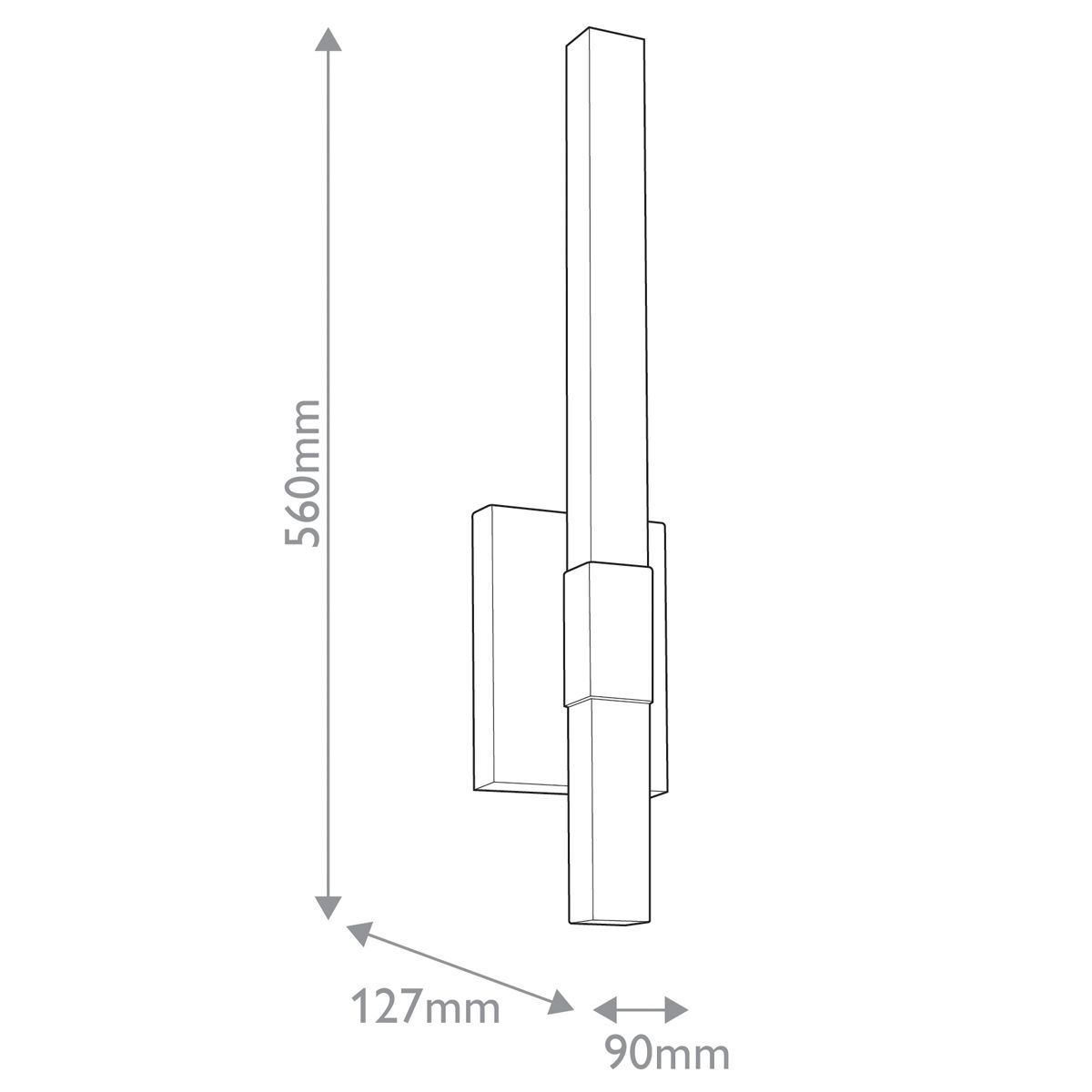 Andorra Medium LED Exterior Wall Light - Black