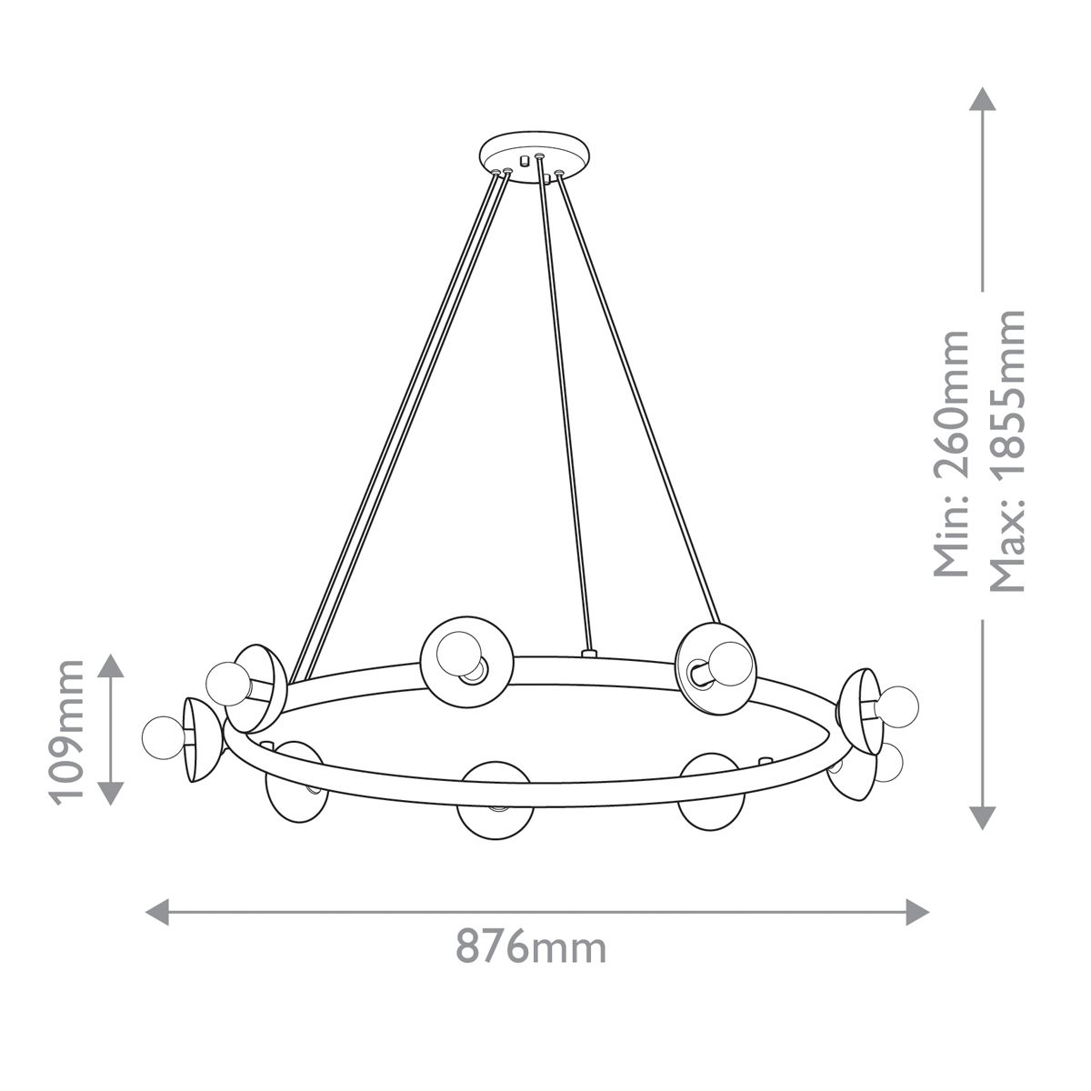 Lucerne 9 Light Chandelier - Bronze