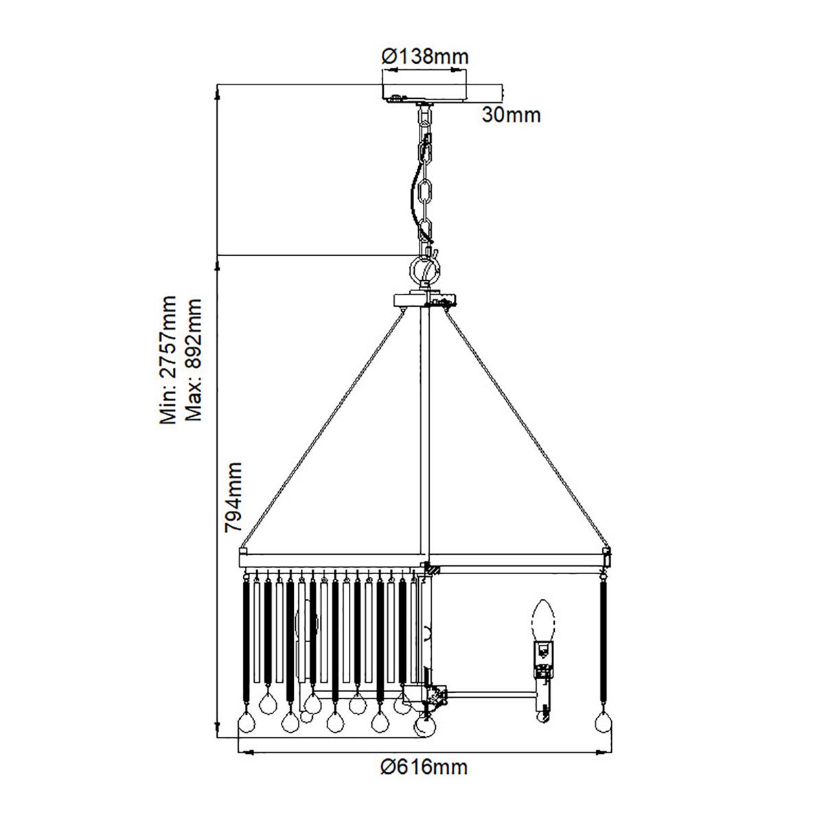 Henley 6 Light Chandelier/Pendant Light - Chrome