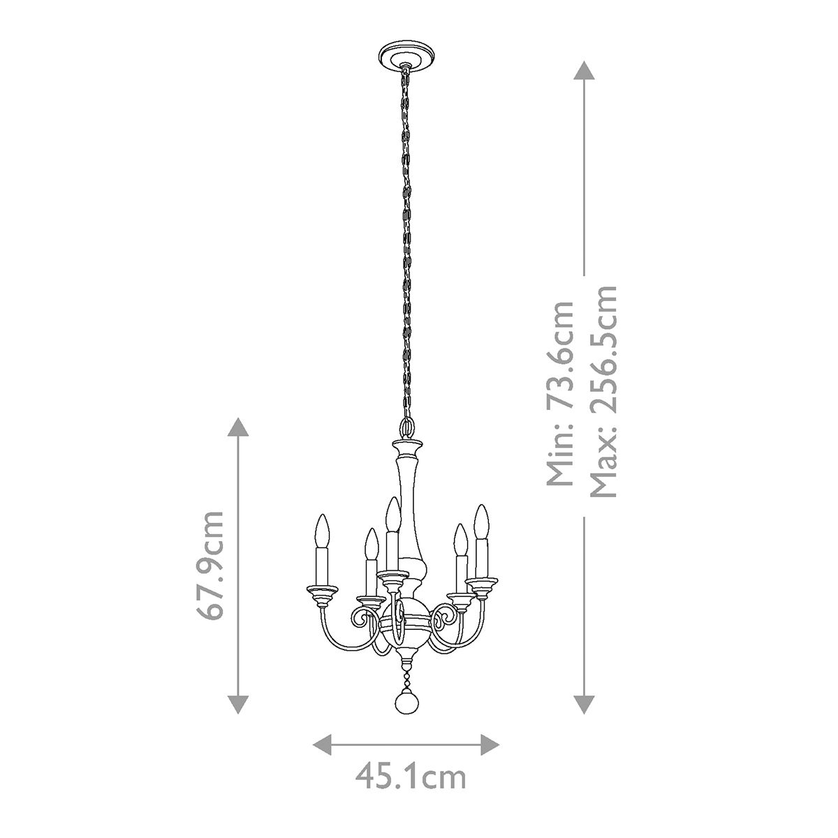 Hoxton lie 5 Light Mini Chandelier - Gold