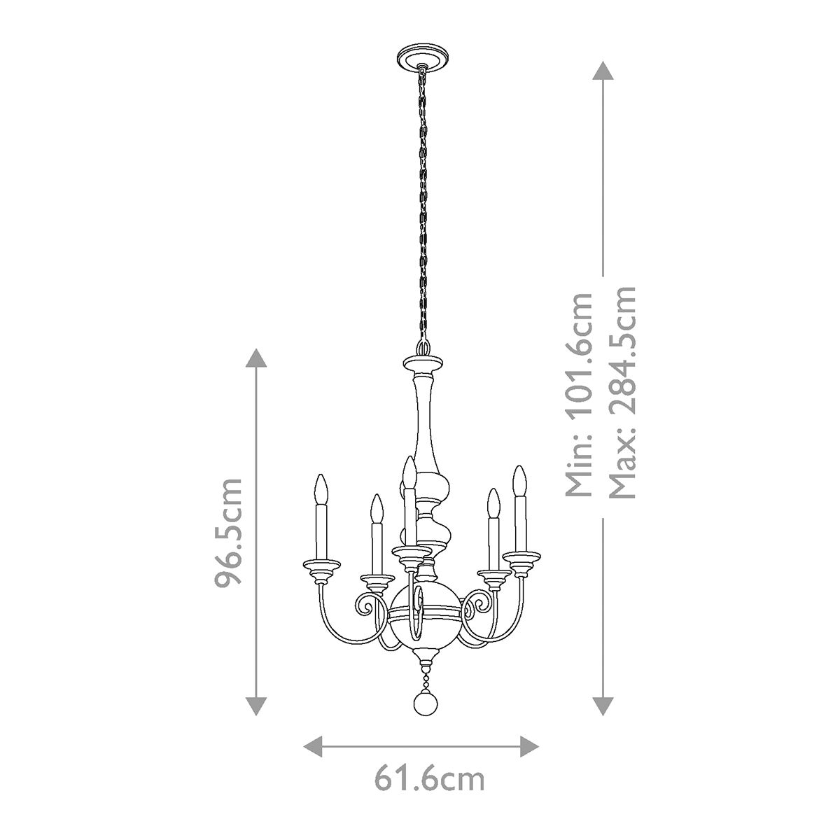 Hoxton lie 5 Light Chandelier - Gold