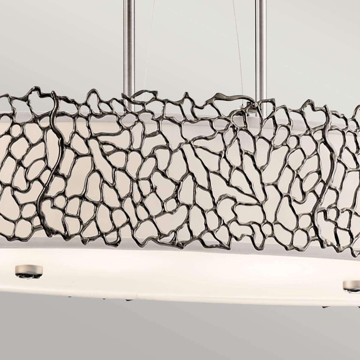 Silver Coral 4 Light Oval Island Light - Pewter