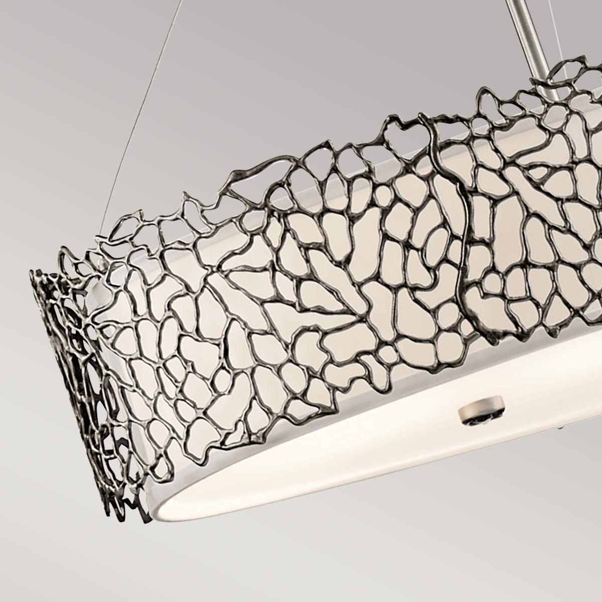 Silver Coral 4 Light Oval Island Light - Pewter
