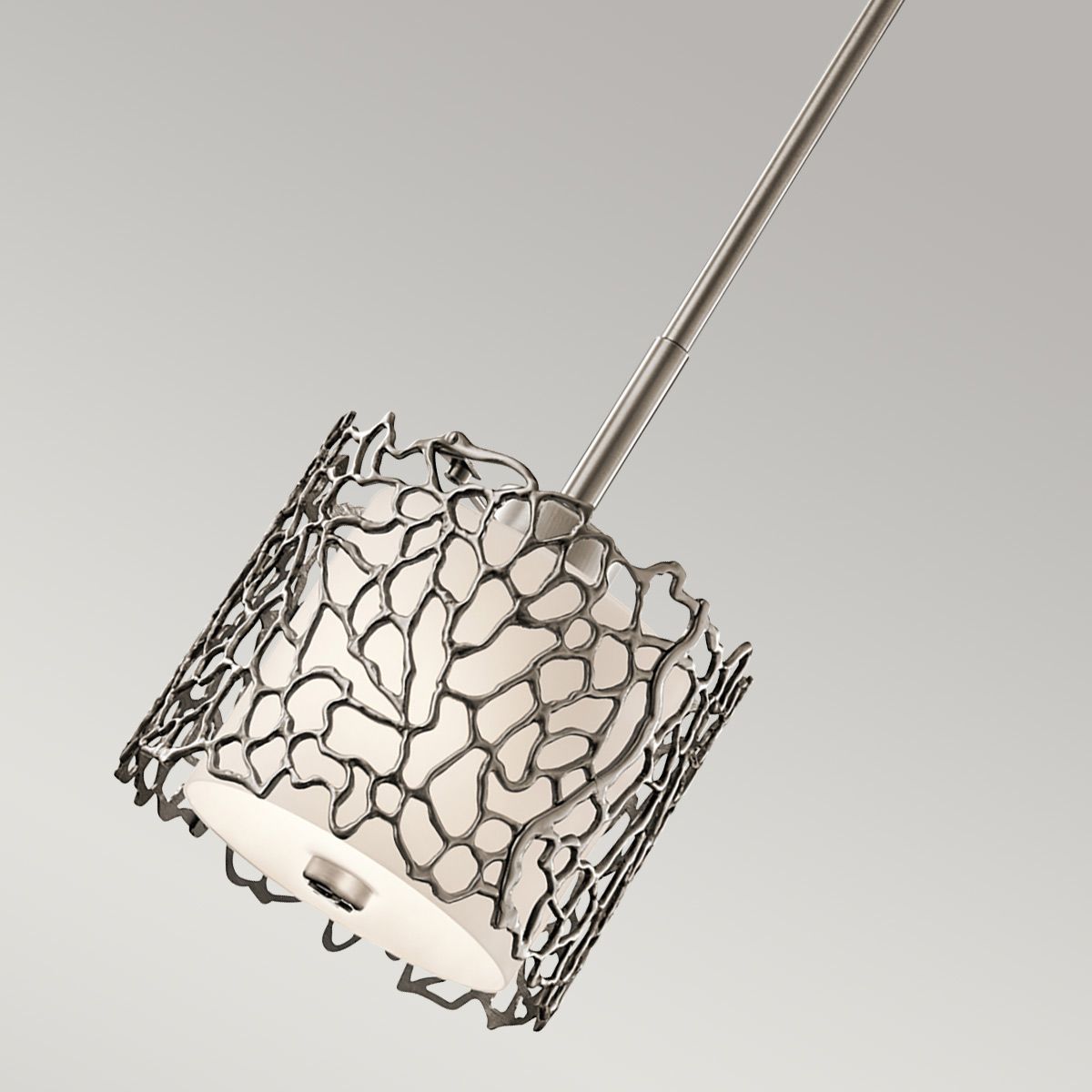 Silver Coral Single Mini Pendant Light - Pewter