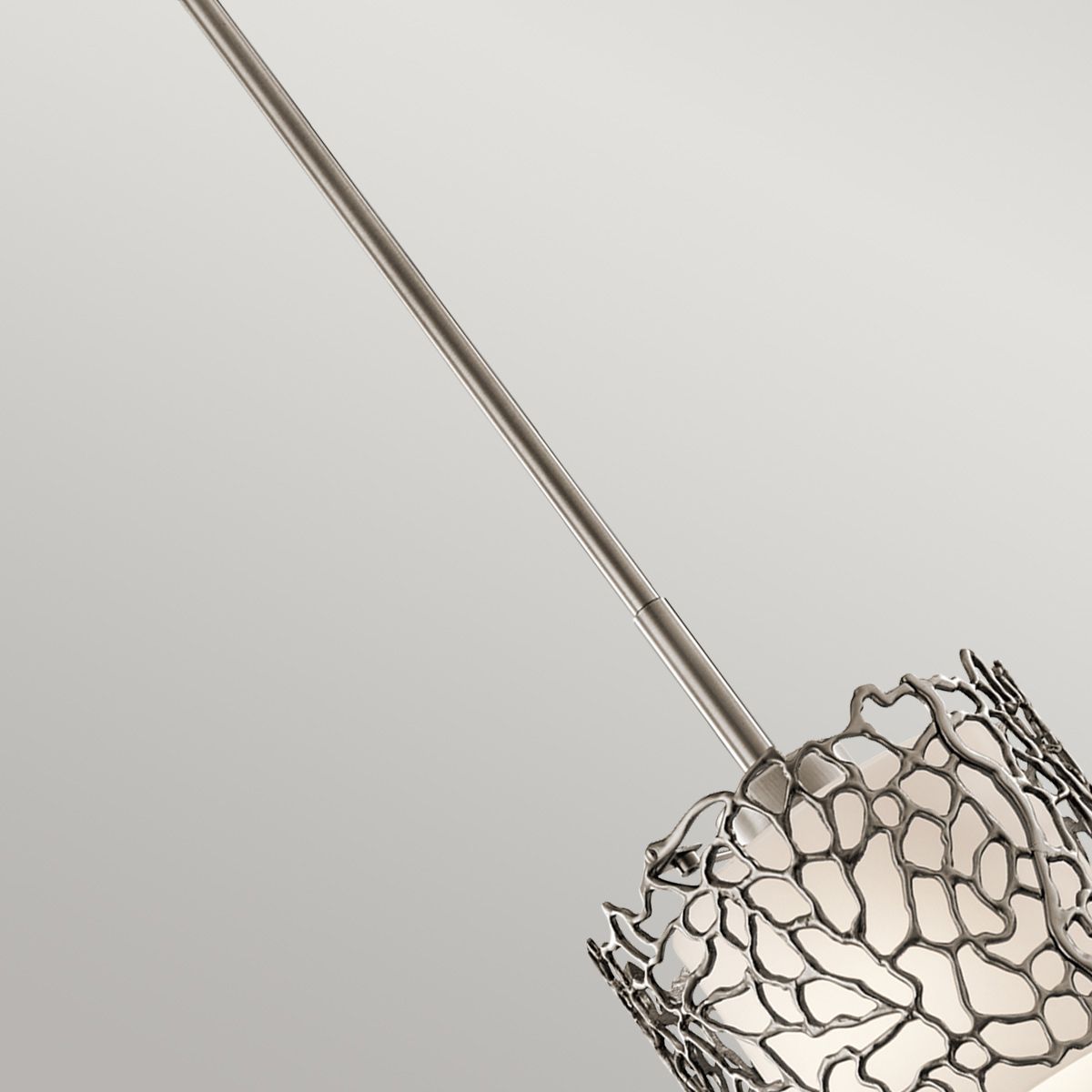 Silver Coral Single Mini Pendant Light - Pewter