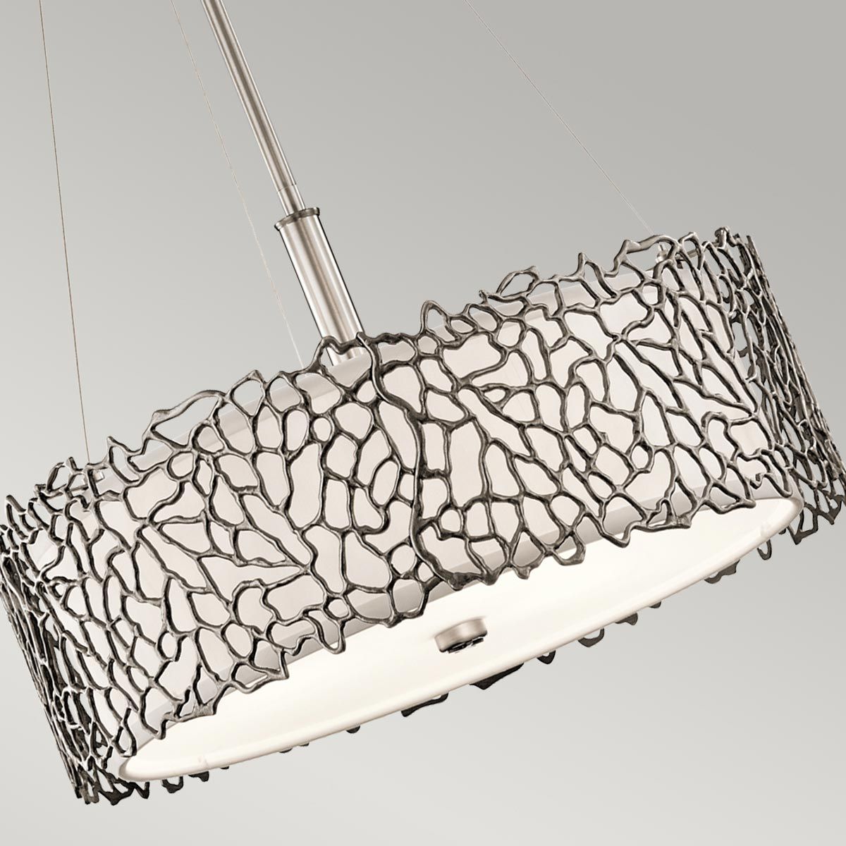 Silver Coral Triple Duo-Mount Pendant Light - Pewter