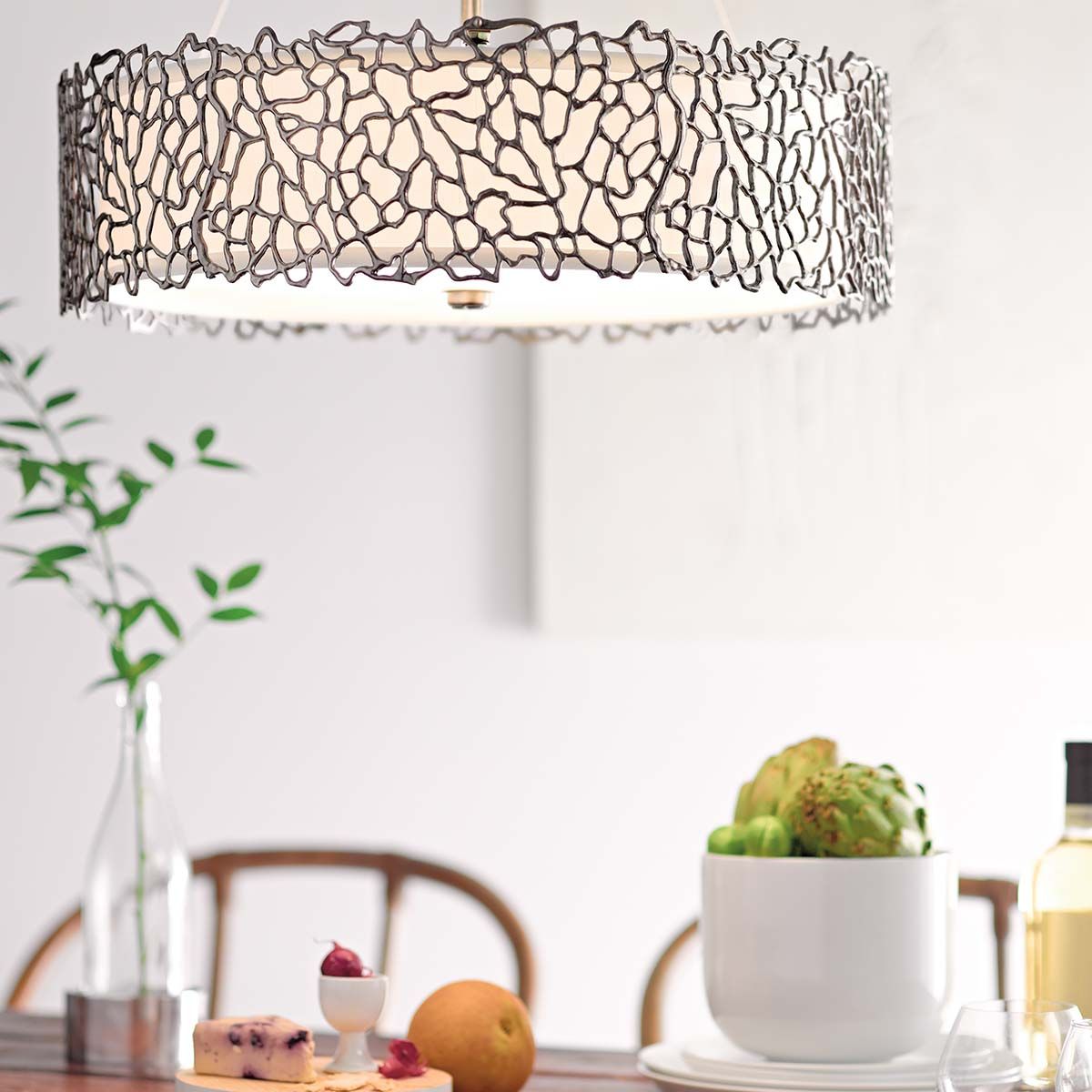 Silver Coral Triple Duo-Mount Pendant Light - Pewter