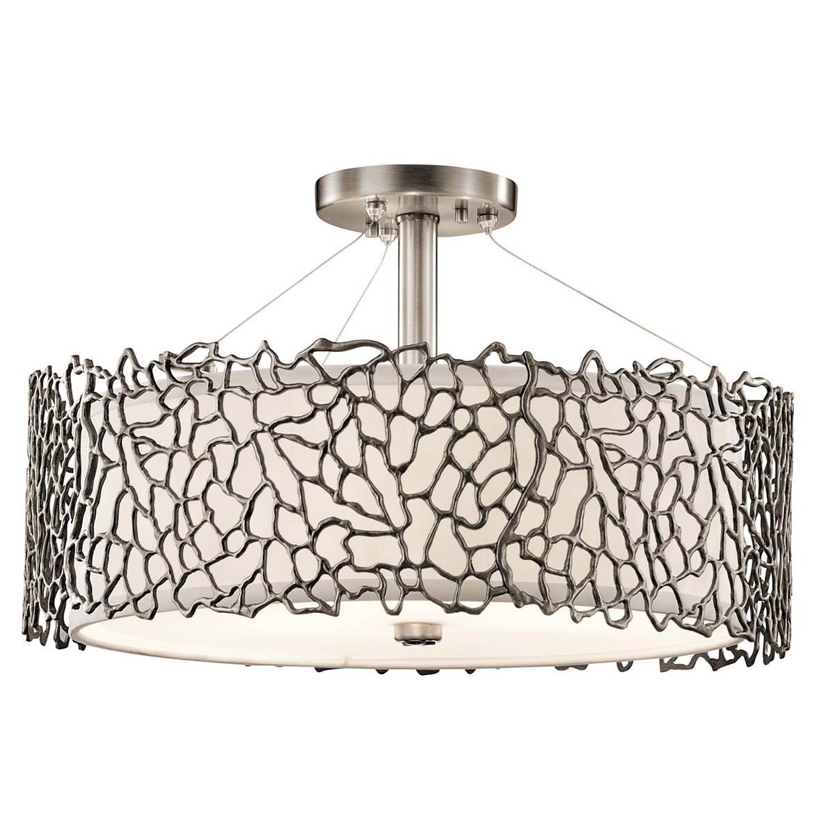 Silver Coral Triple Duo-Mount Pendant Light - Pewter