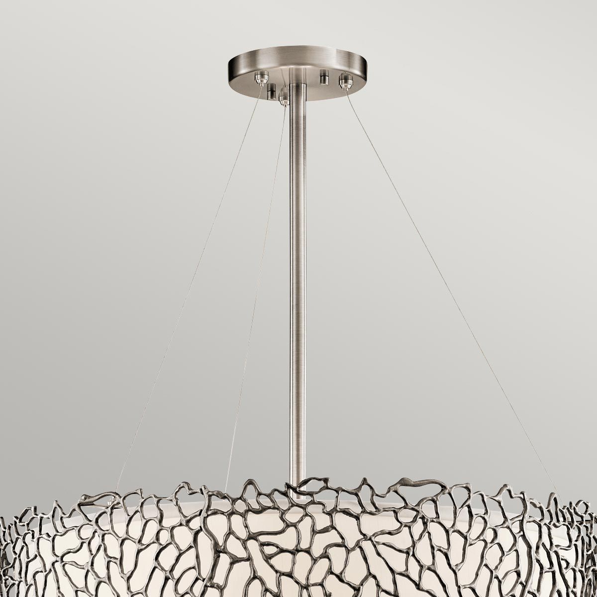 Silver Coral 4 Light Pendant Light - Pewter