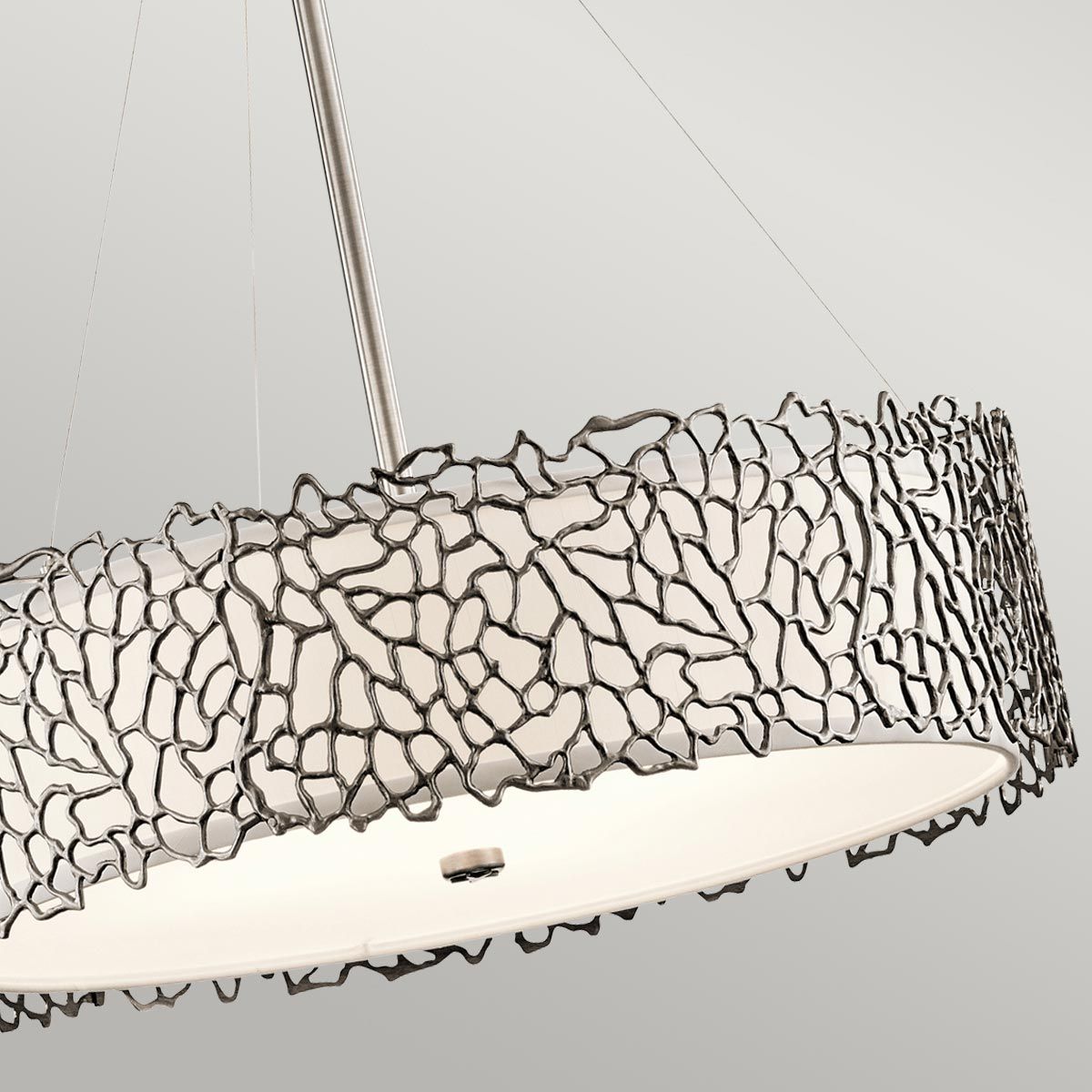 Silver Coral 4 Light Pendant Light - Pewter