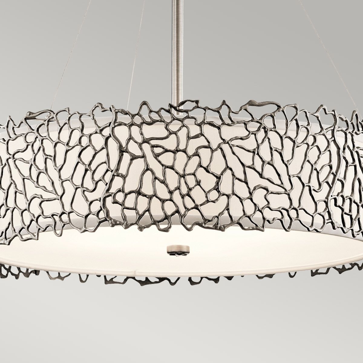Silver Coral 4 Light Pendant Light - Pewter