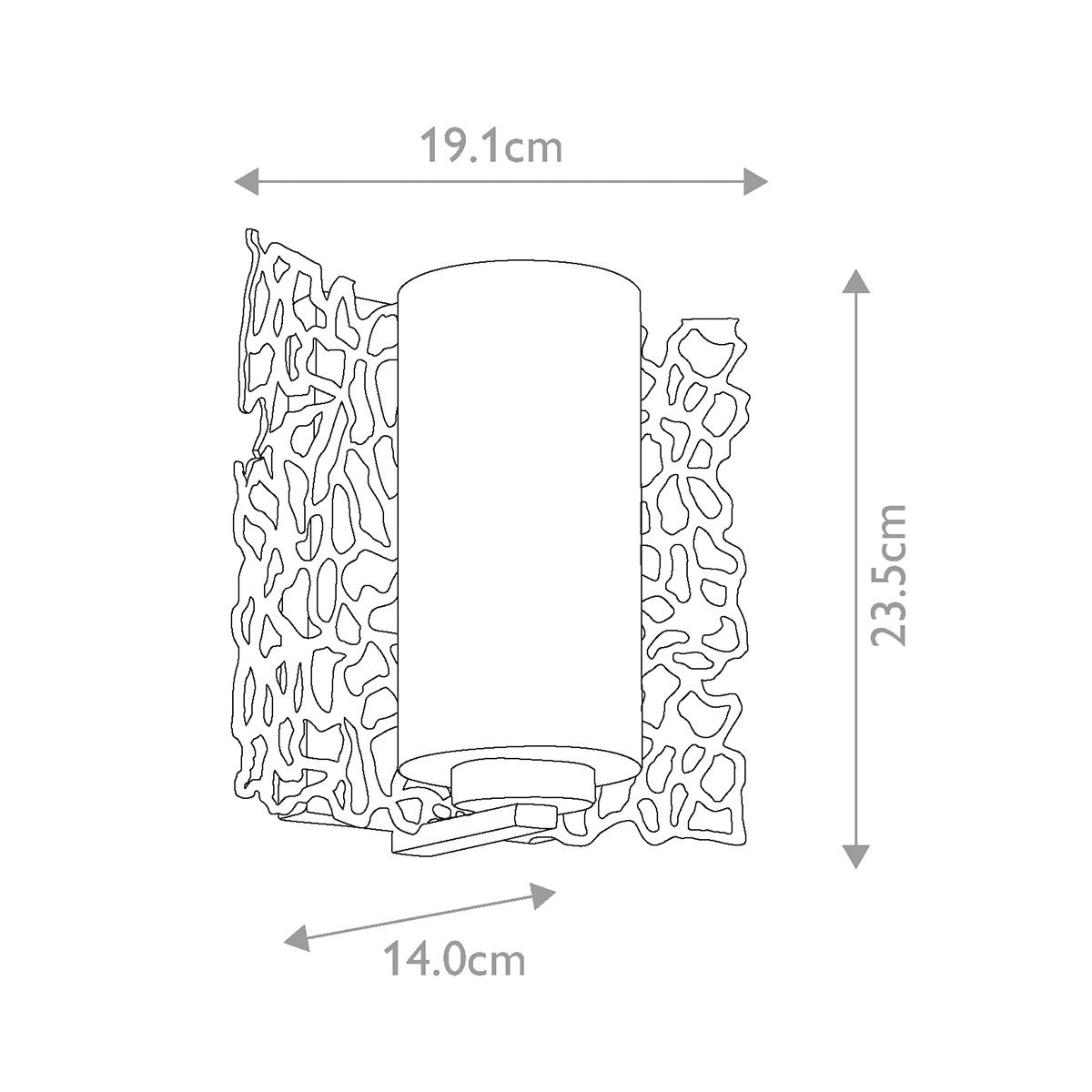 Silver Coral Single Wall Light - Pewter