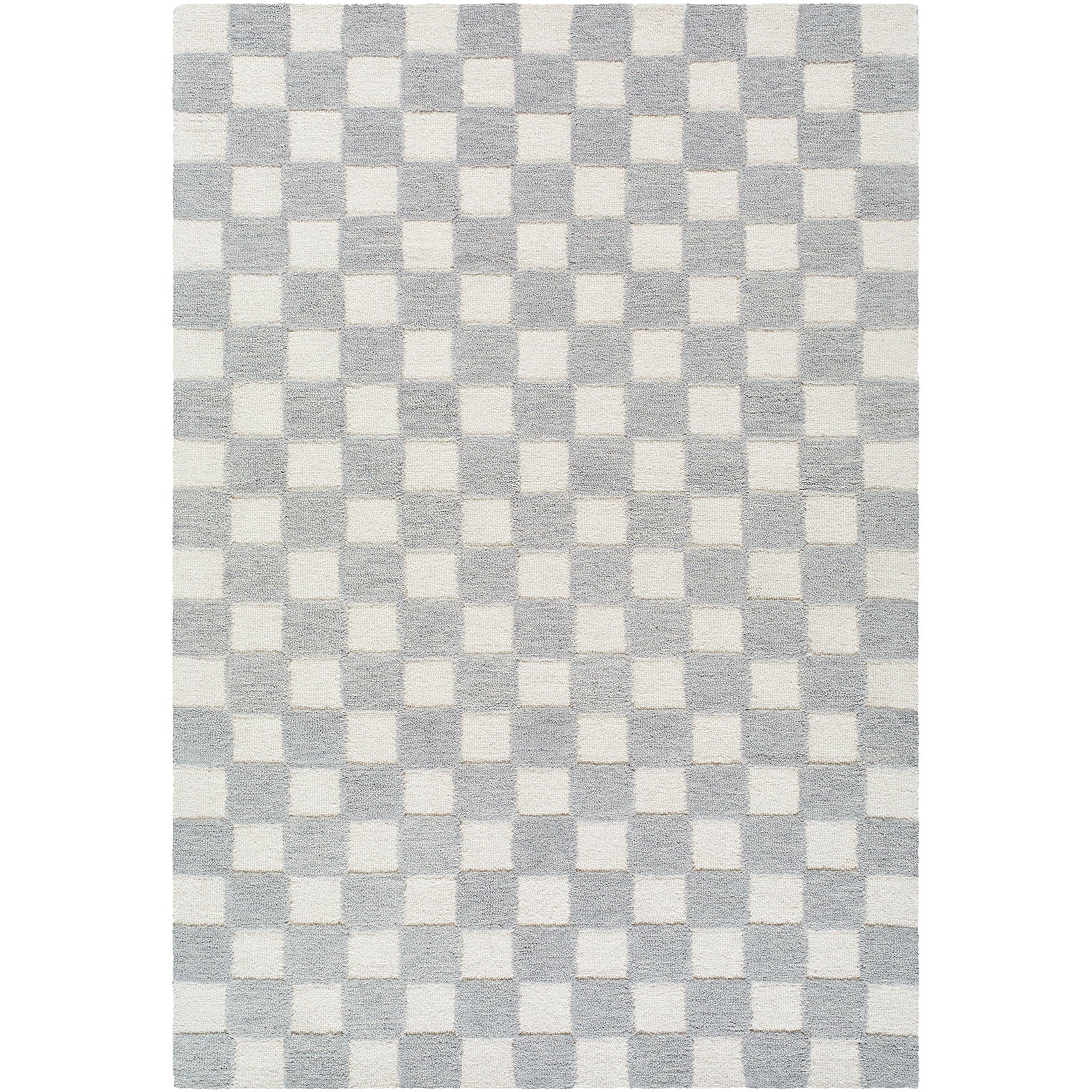 Klopp Modern Wool Checkboard Grey & Pewter Rug 183x275cm - product image