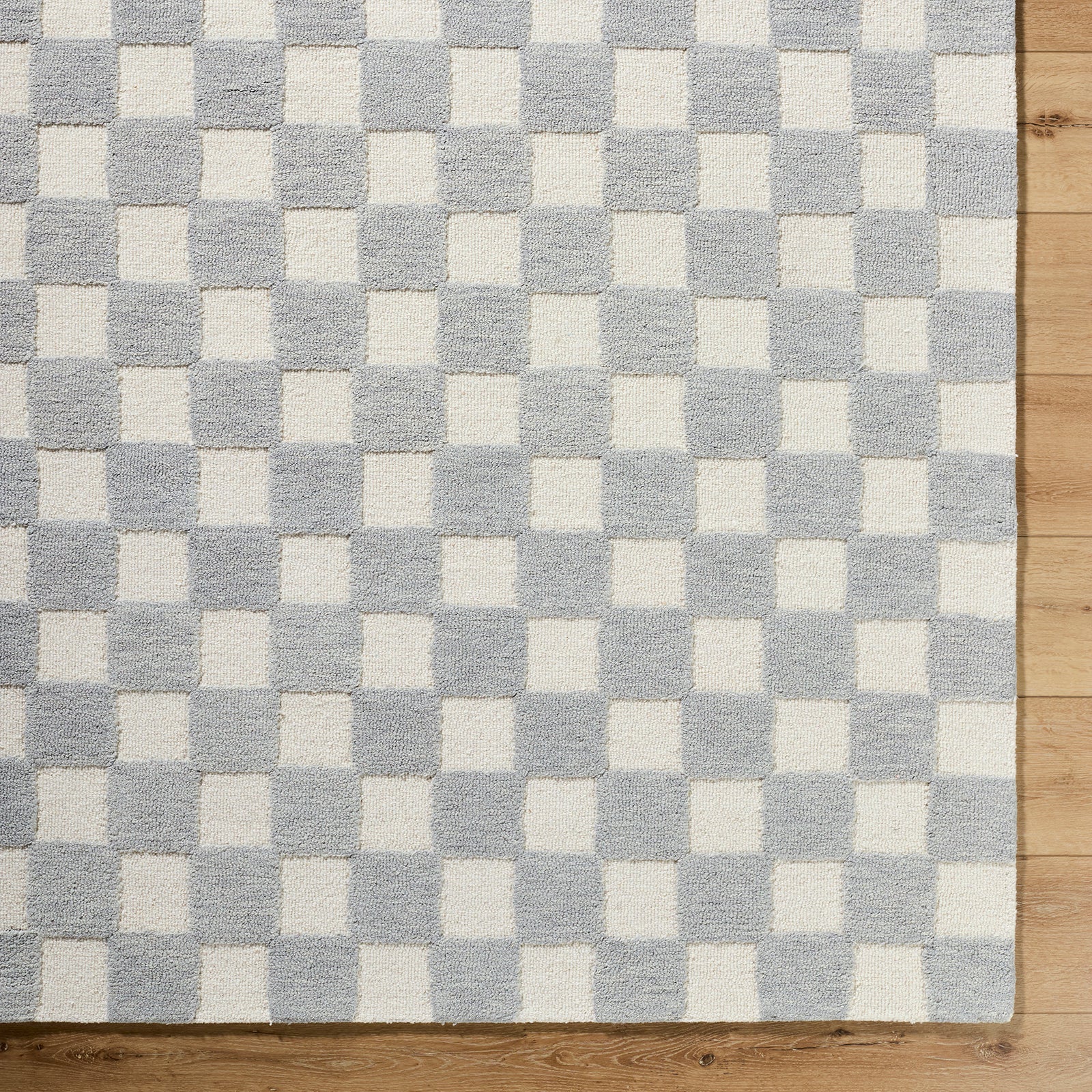 Klopp Modern Wool Checkboard Grey & Pewter Rug 153x219cm - colour swatch