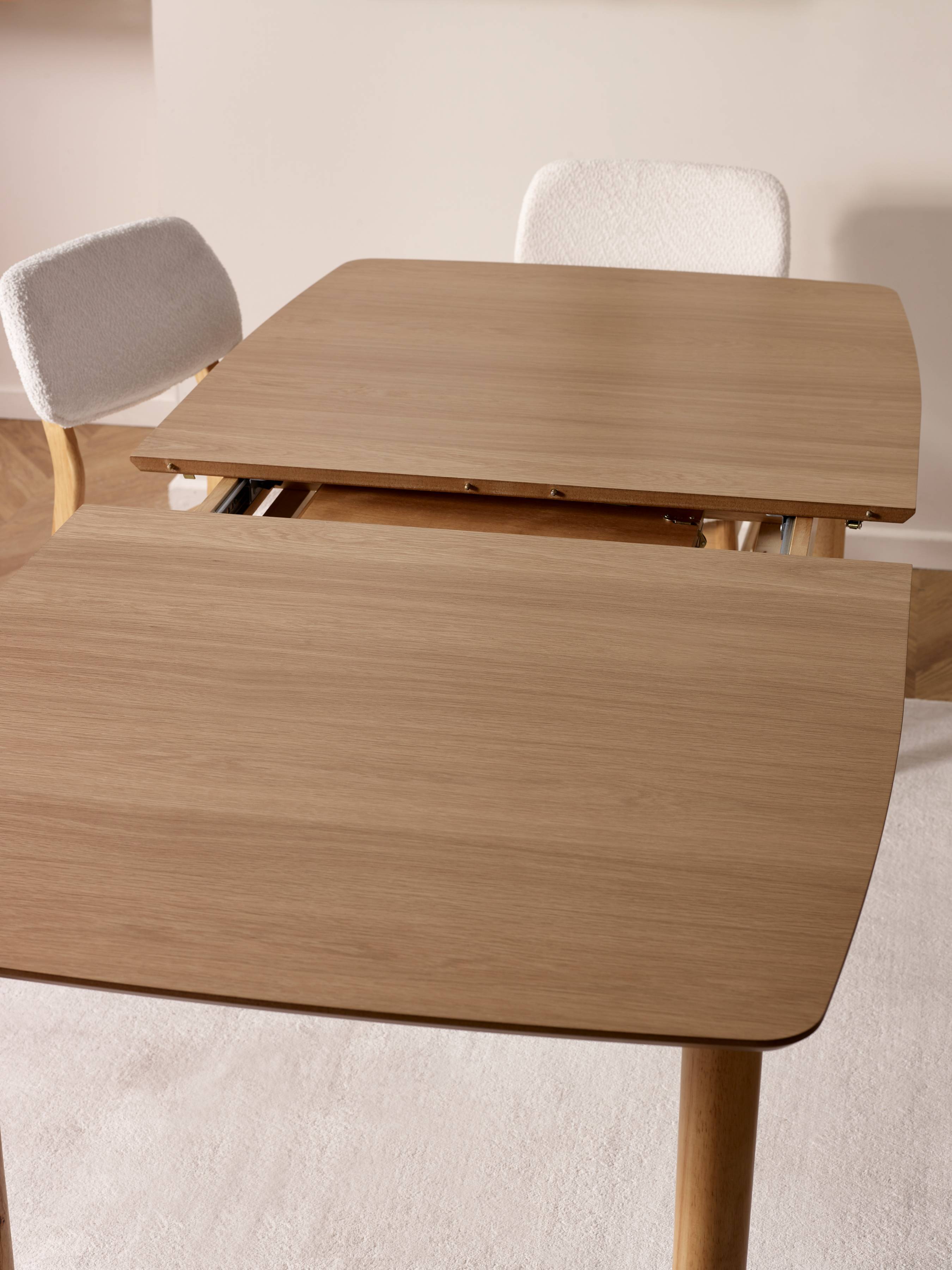 Livingston Natural Oak Wood Extending Dining Table | 4-6 Seater