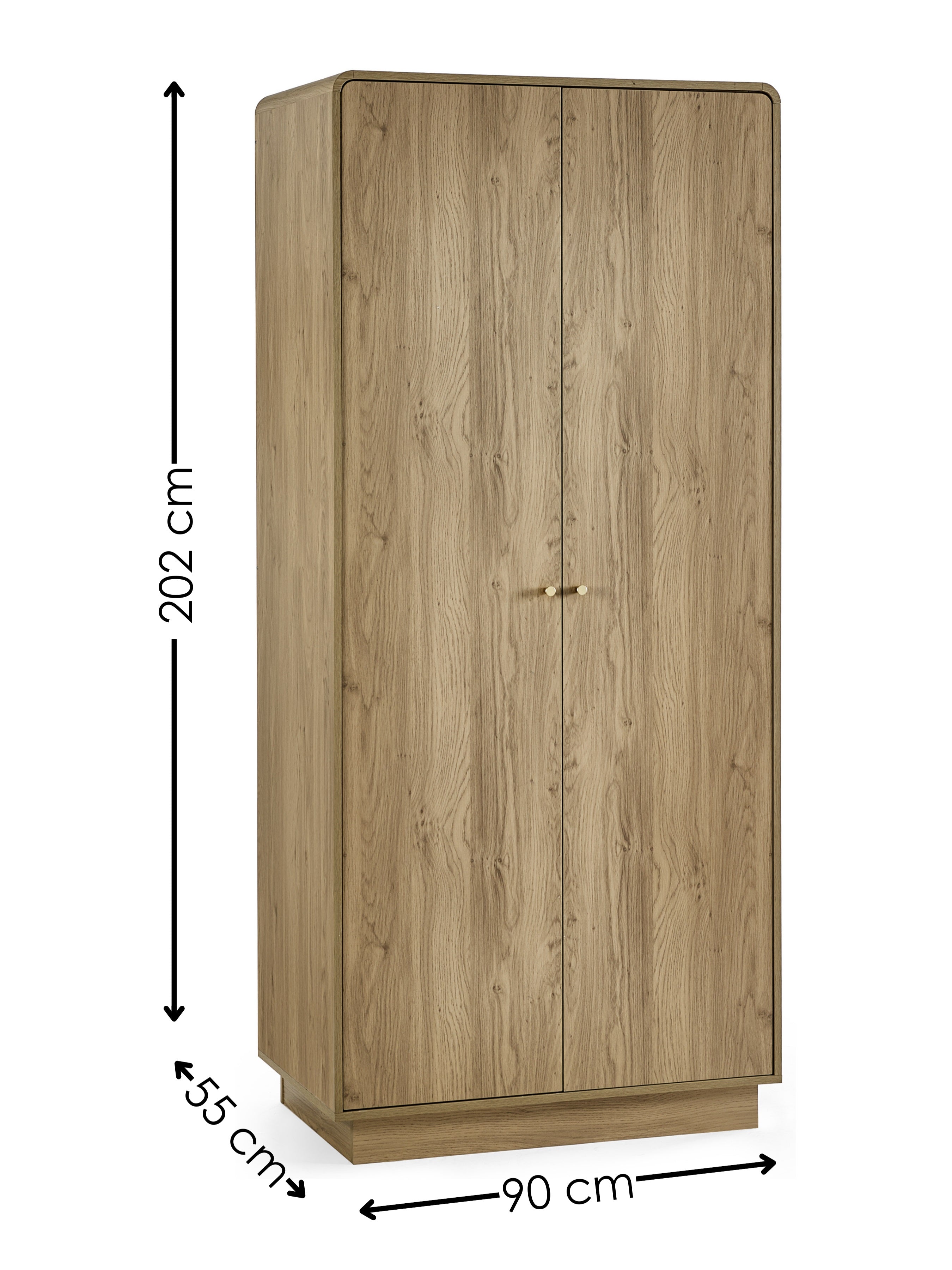 Boswell Oak Wood Double Wardrobe