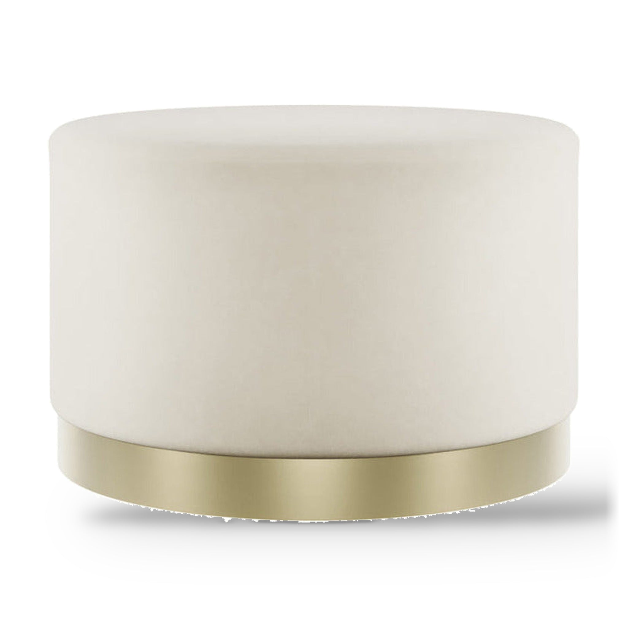 Lara Cream Velvet & Brushed Gold Pouffe | Large