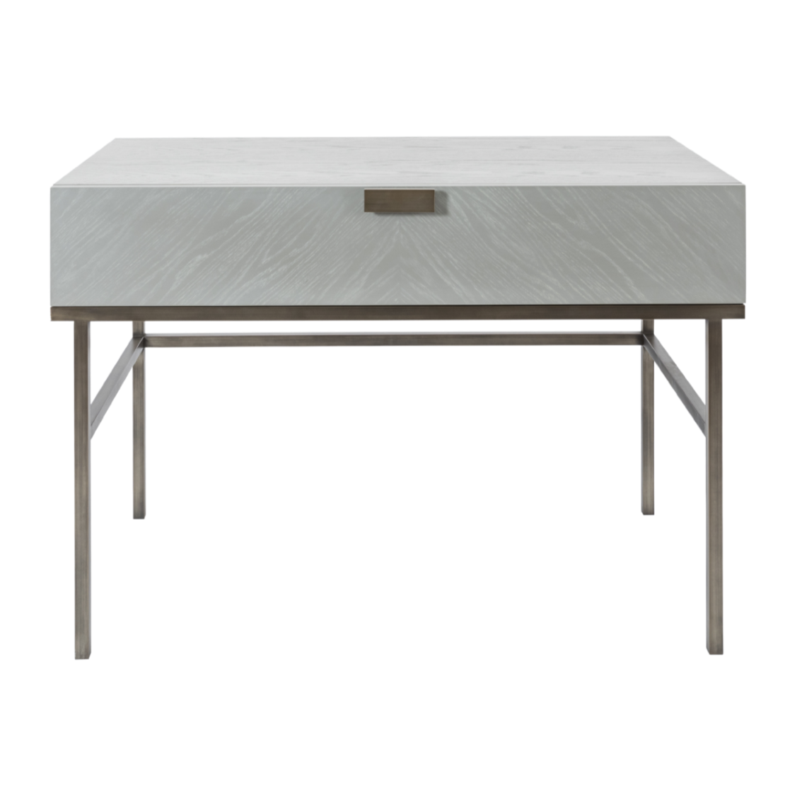 Lilly Grey Oak Wood & Bronze Desk/Dressing Table
