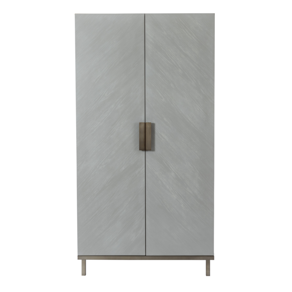 Lilly Grey Oak Wood & Bronze Double Wardrobe