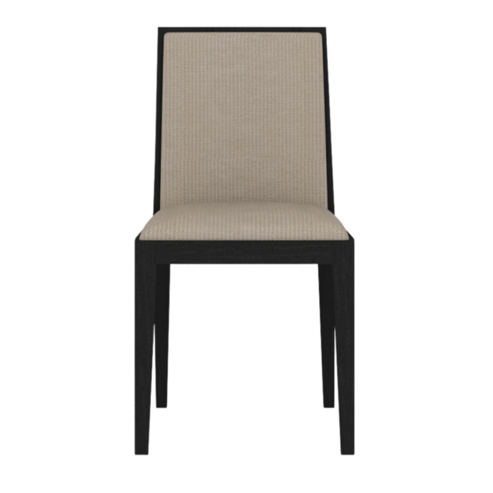Set of 2 Lotus Natural Rattan Weave & Black Dining Chair
