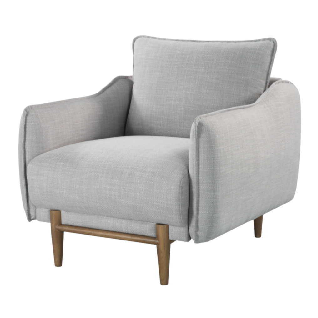 Louie Ash Grey Linen Armchair