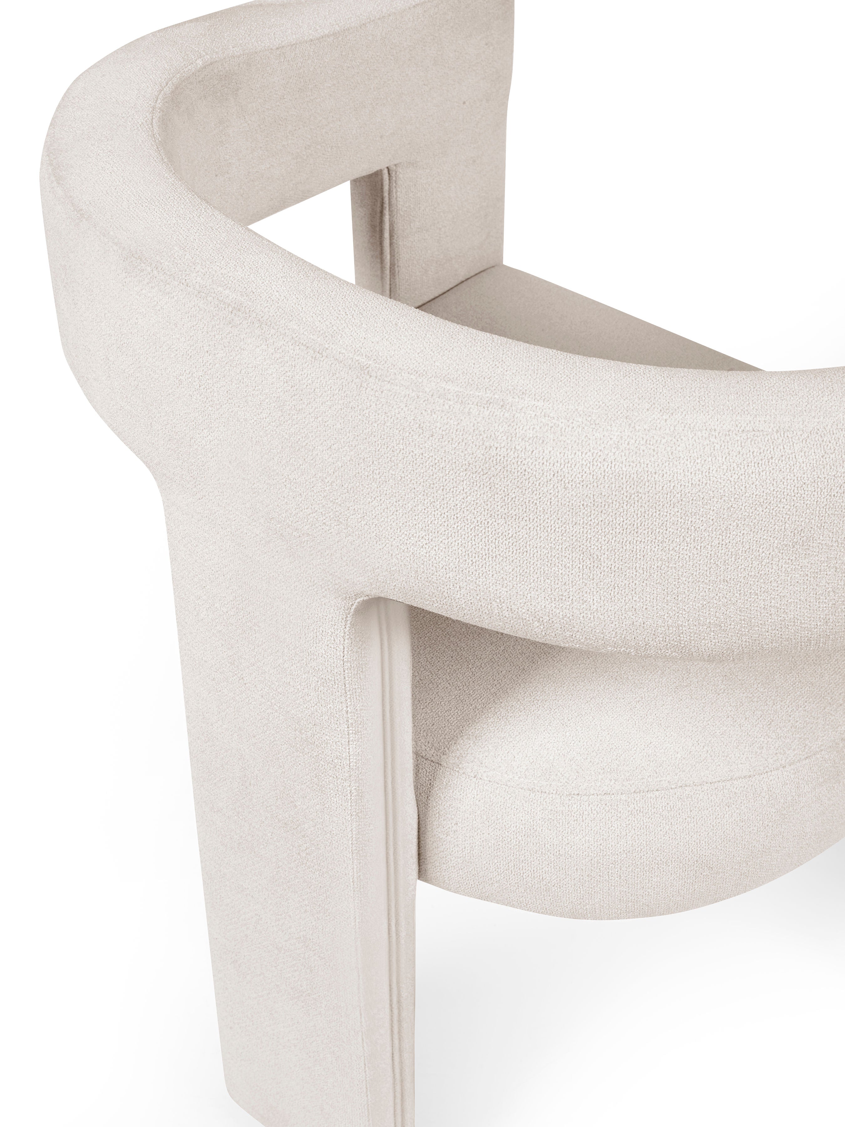 Marnie Cream Chenille Tripod Dining Chair