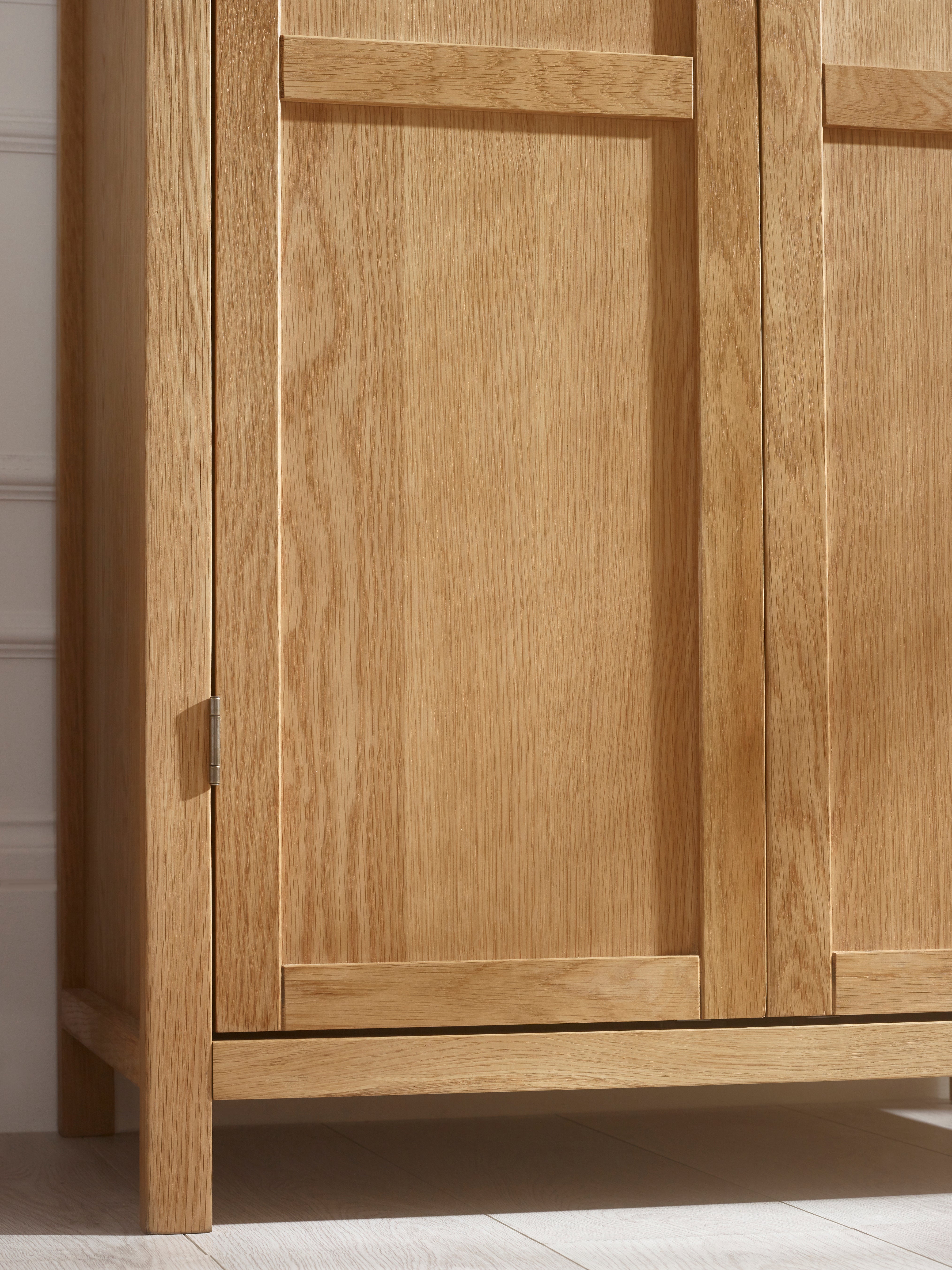 Osborne Solid Oak Wood Double Wardrobe