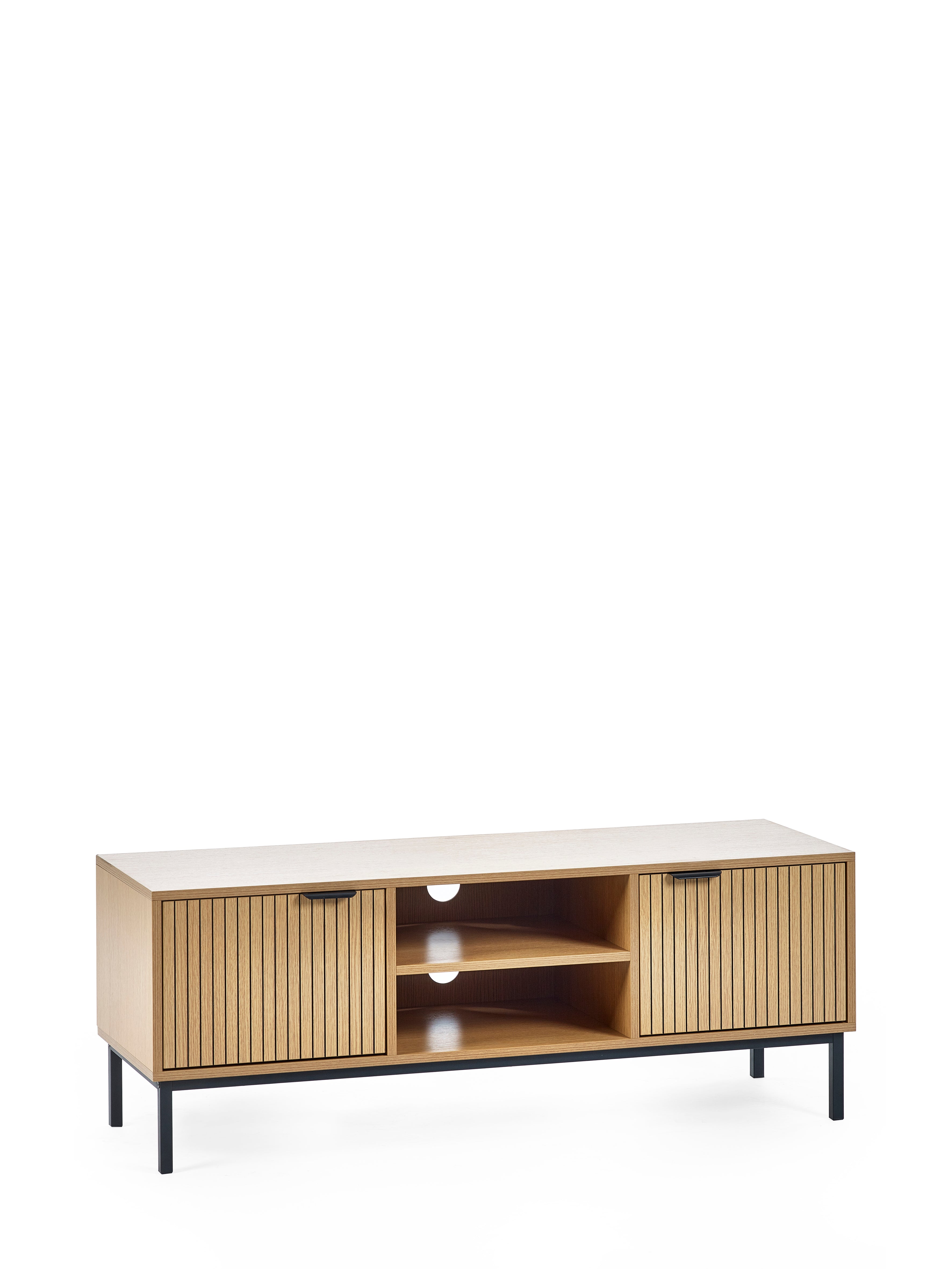Arya Slatted Oak Wood TV Unit