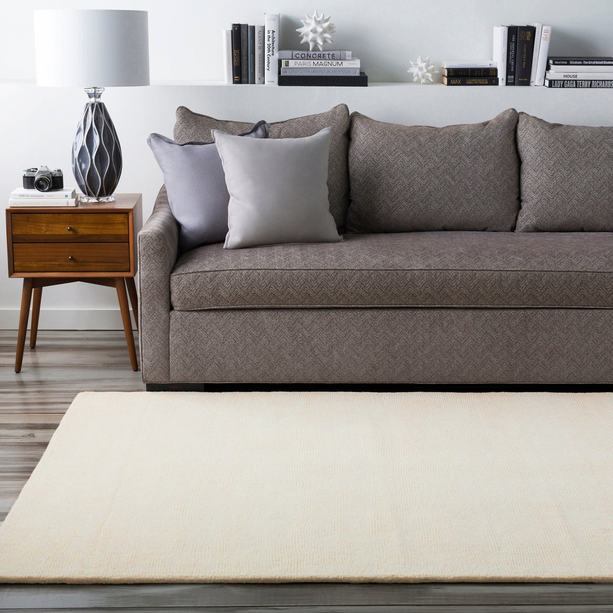 Mystique Modern Wool Modern Cream & Beige Rug 99x160cm - room setting