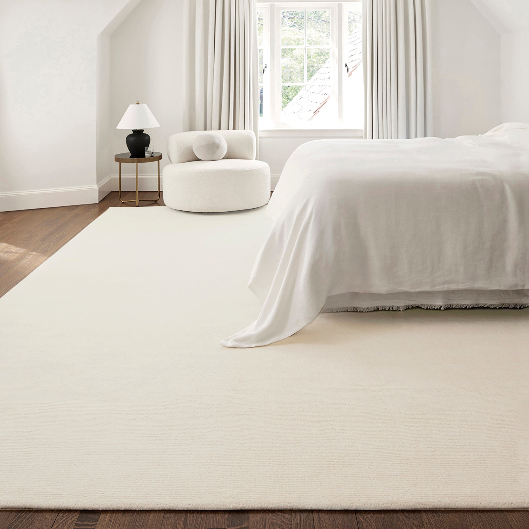 Mystique Modern Wool Modern Cream & Beige Rug 99x160cm - styled detail