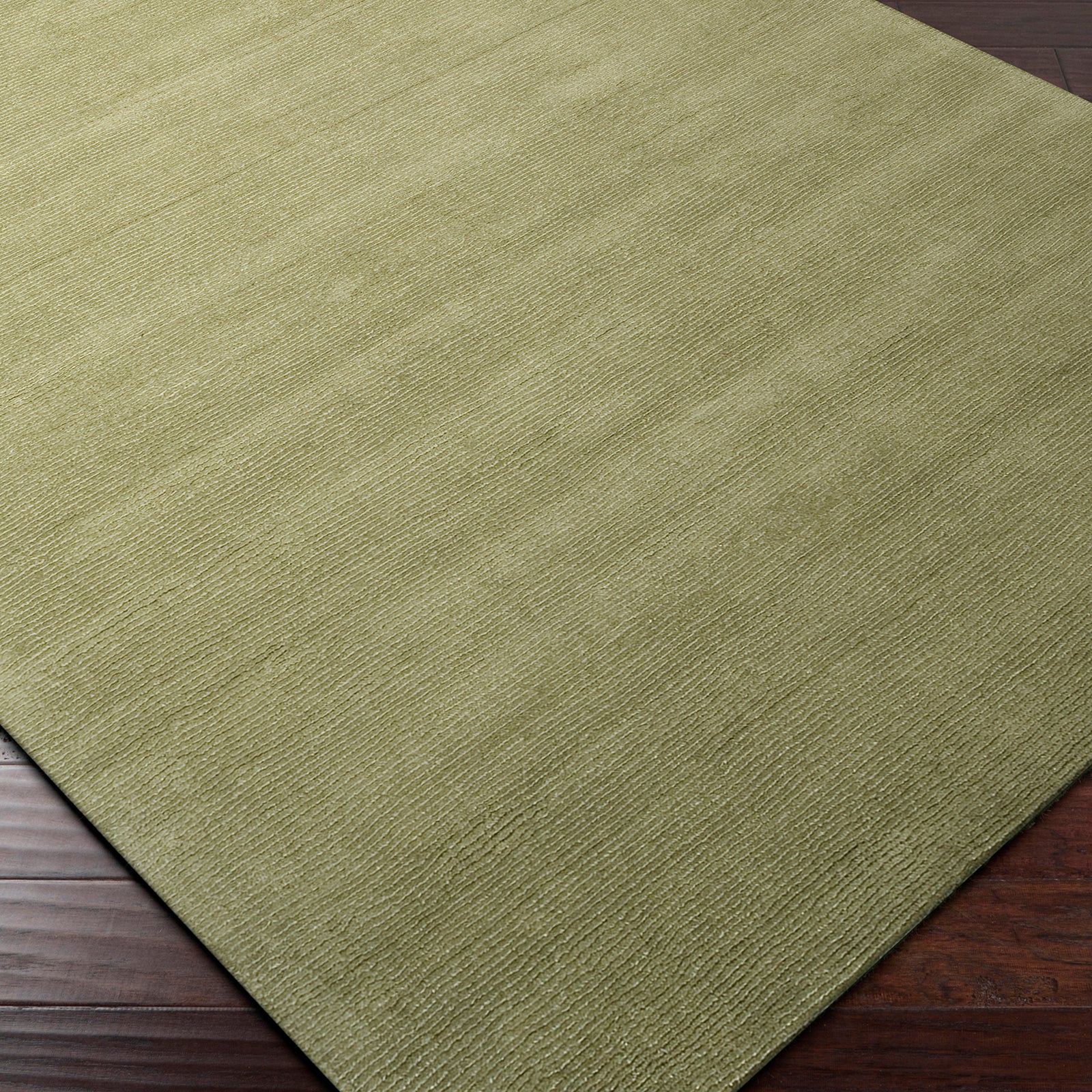 Mystique Modern Wool Modern Green & Sage Rug 152x244cm - corner detail