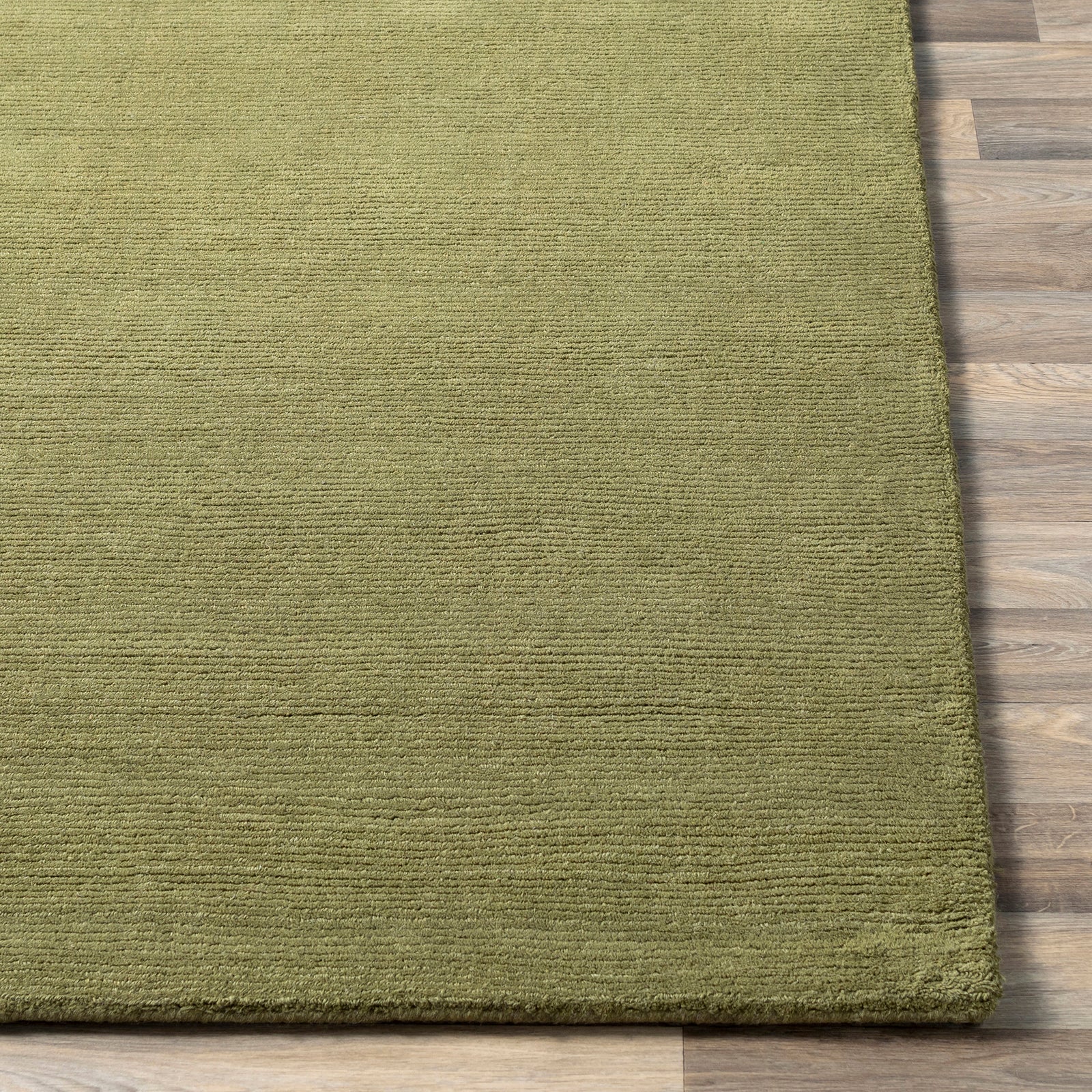 Mystique Modern Wool Modern Green & Sage Rug 152x244cm - reverse roll detail