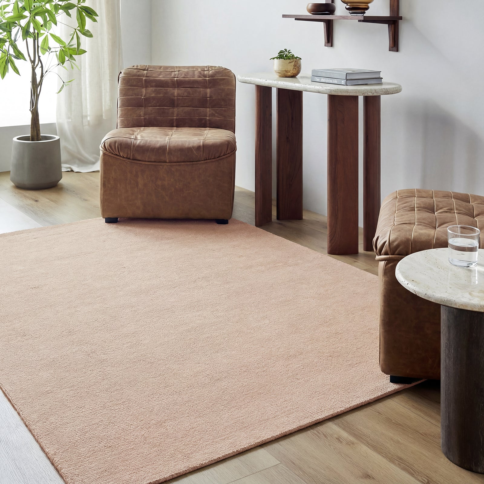 Mystique Modern Wool Modern Tan Rug 152x244cm - room setting