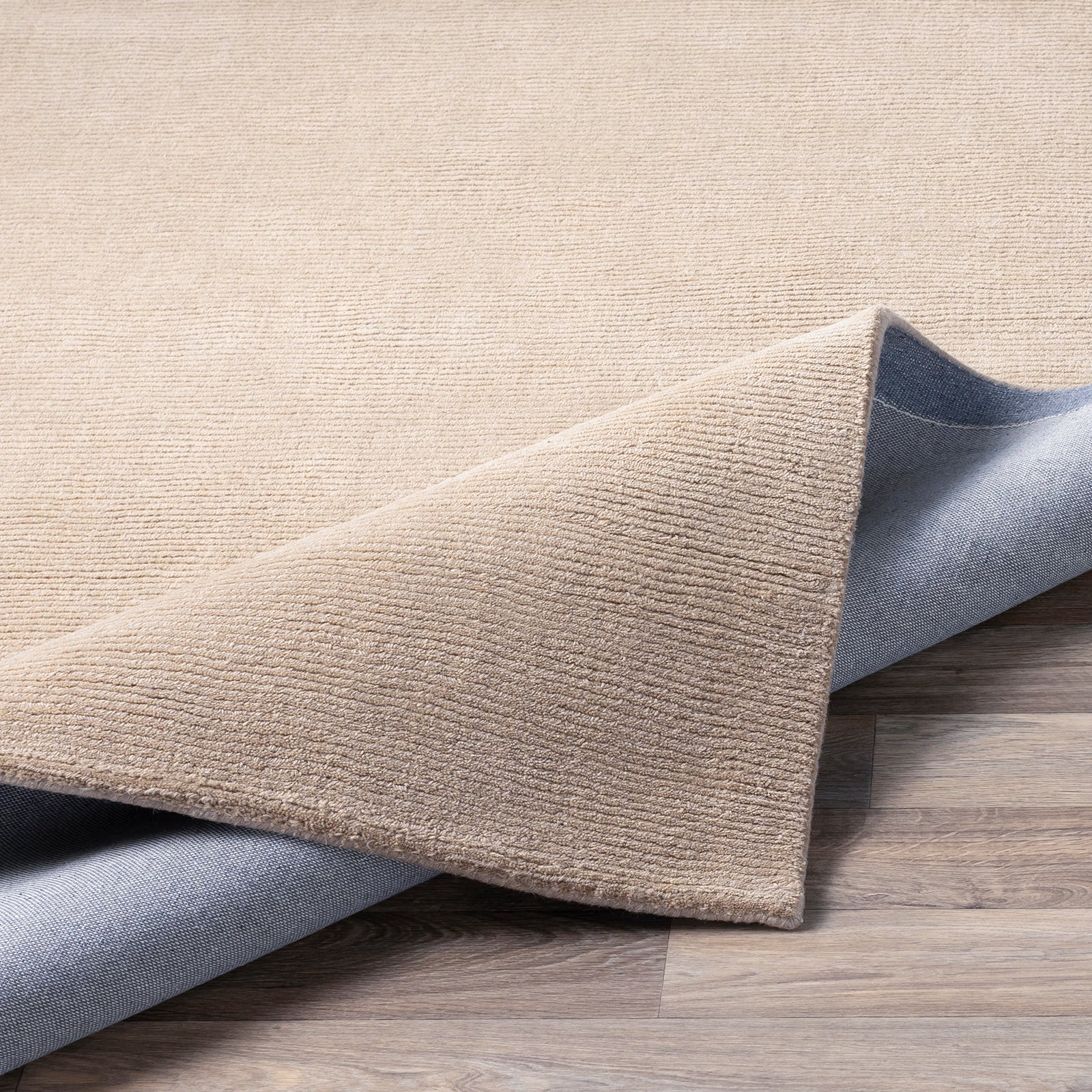 Mystique Modern Wool Modern Tan Rug 152x244cm - folded detail
