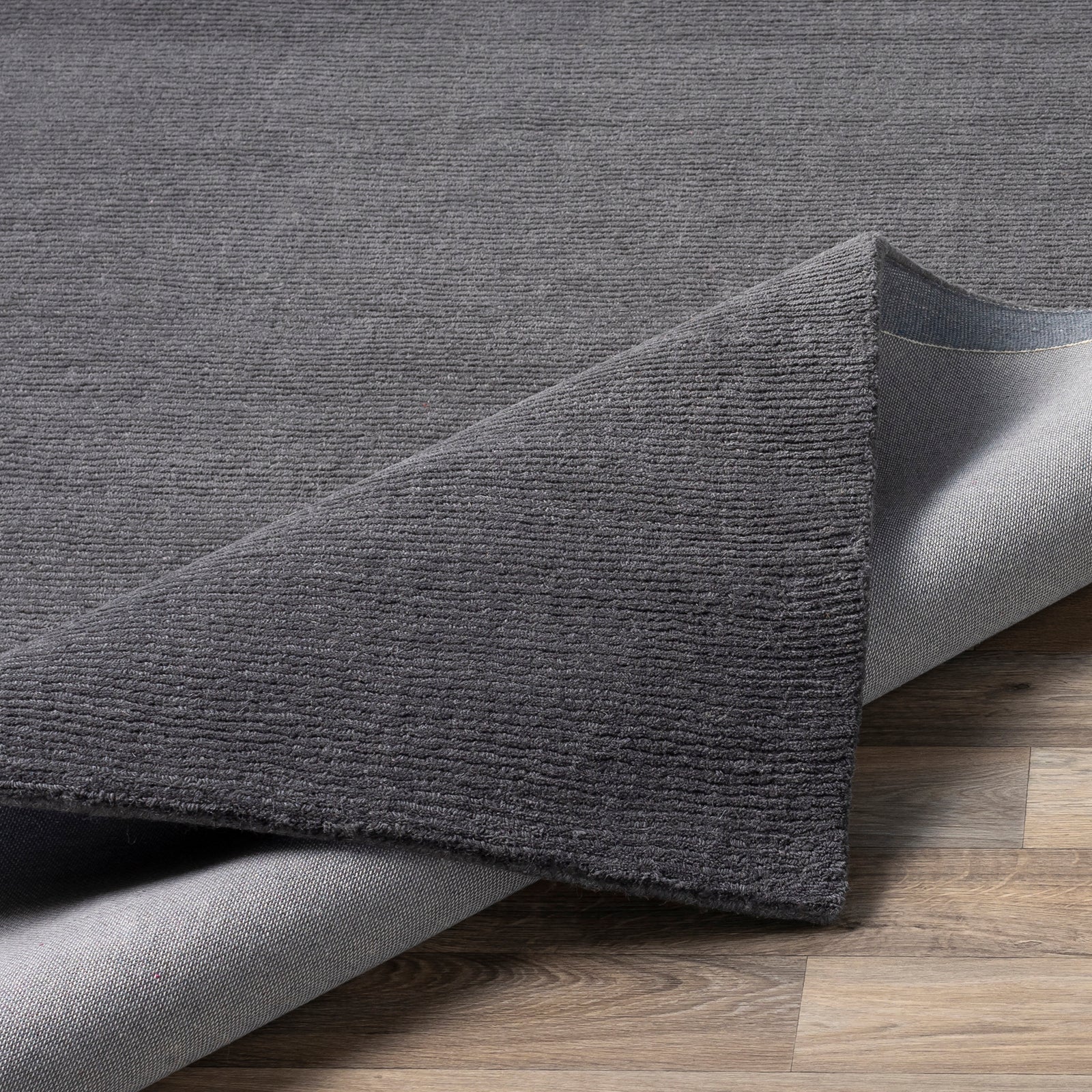 Mystique Modern Wool Modern Grey & Charcoal Rug 152x244cm - folded detail