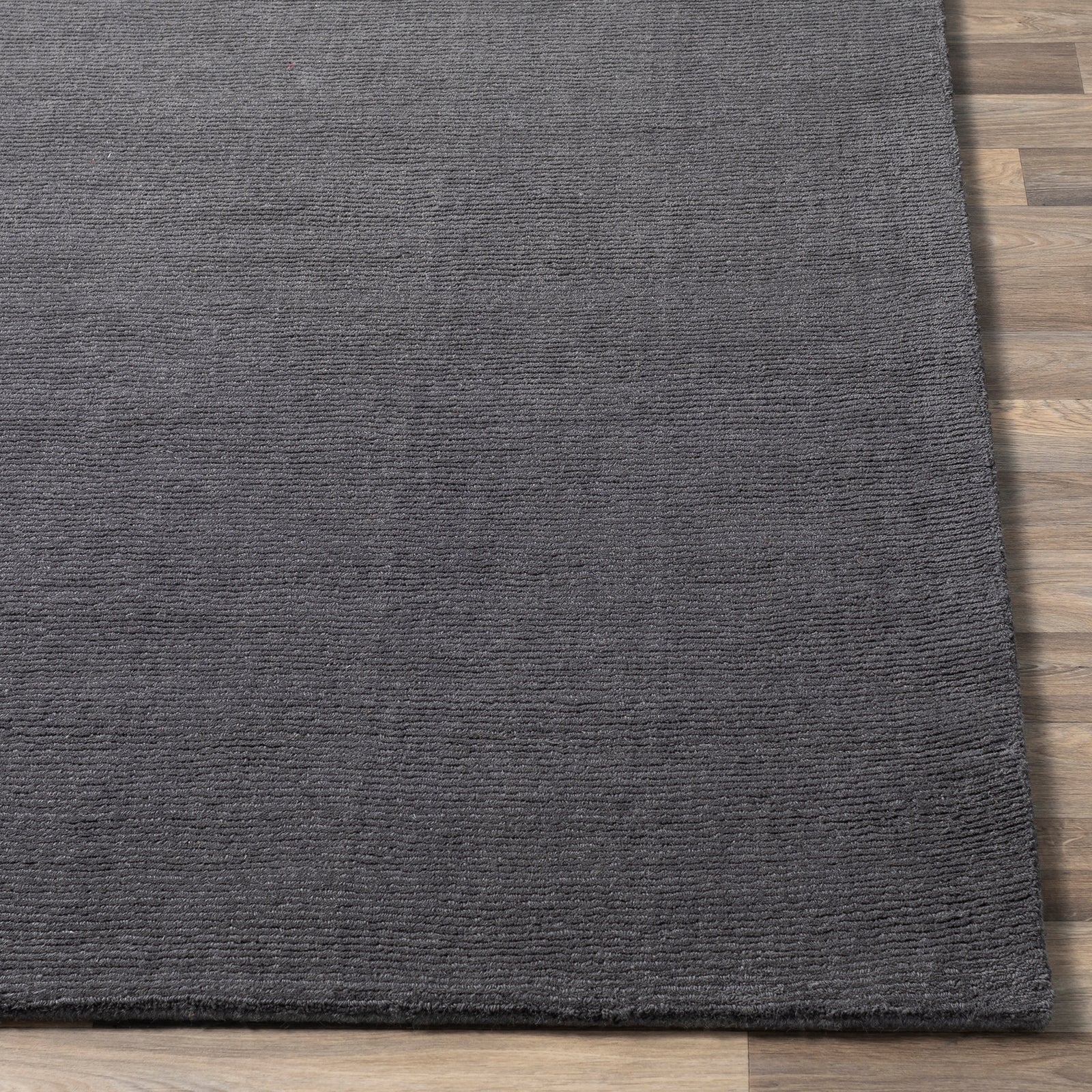 Mystique Modern Wool Modern Grey & Charcoal Rug 152x244cm - reverse roll detail
